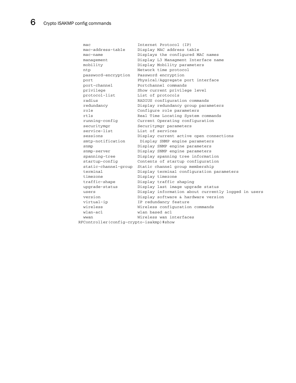 Brocade Communications Systems RFS6000 User Manual | Page 342 / 839