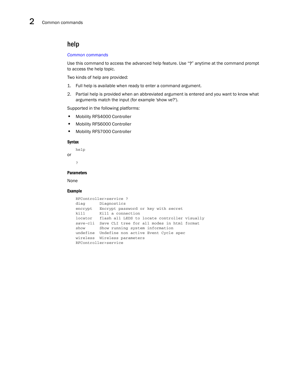 Help | Brocade Communications Systems RFS6000 User Manual | Page 36 / 839
