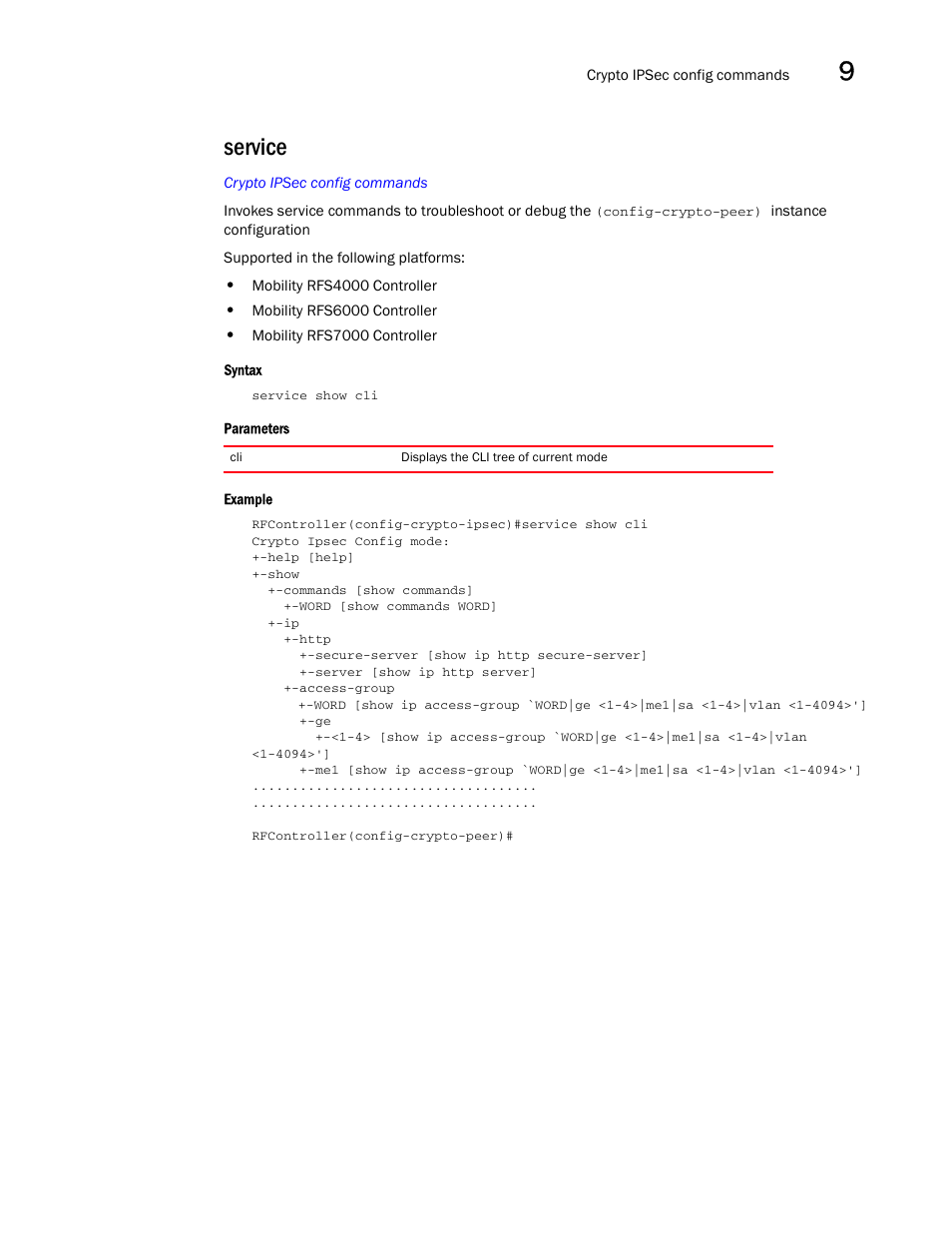 Service | Brocade Communications Systems RFS6000 User Manual | Page 371 / 839