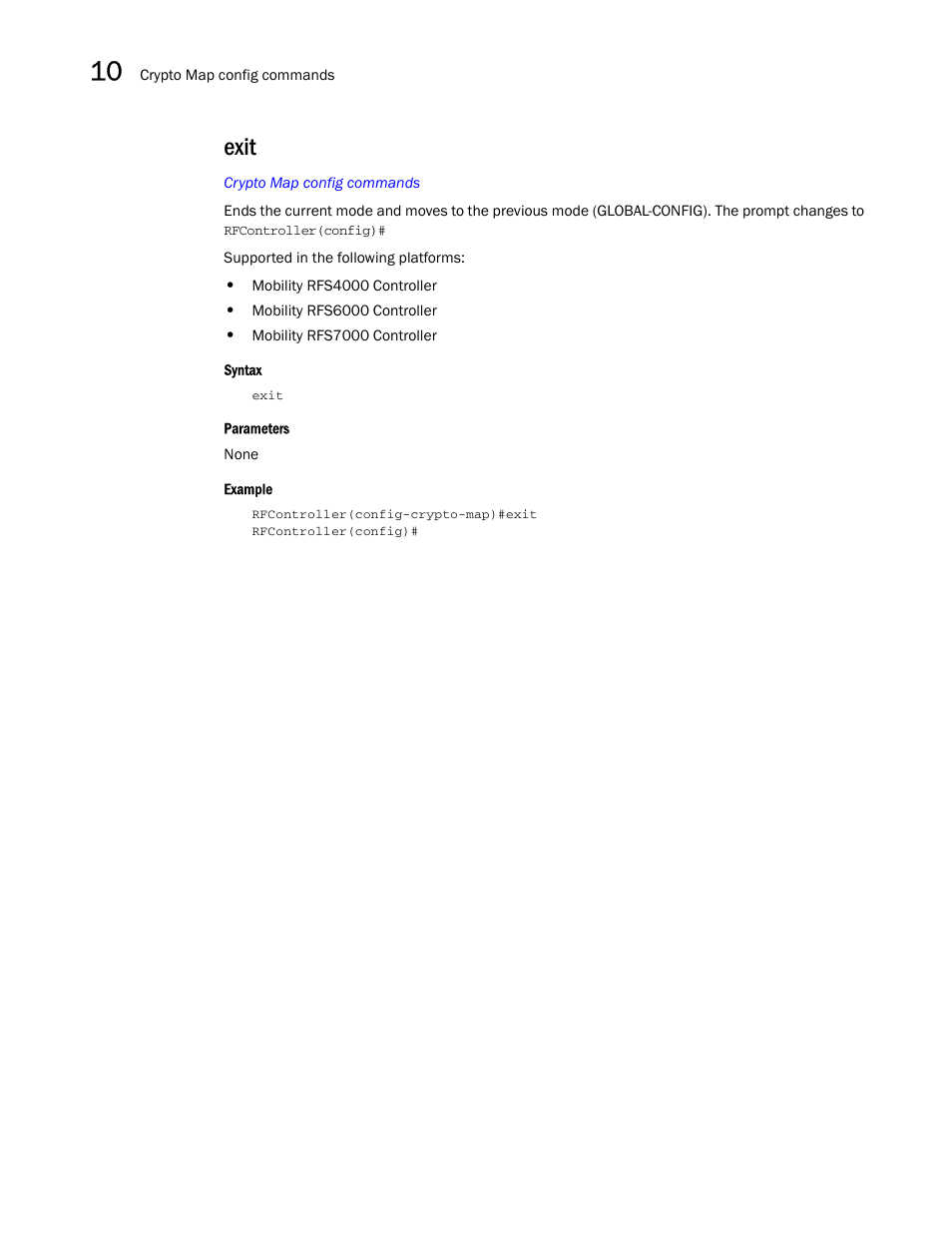 Exit | Brocade Communications Systems RFS6000 User Manual | Page 376 / 839