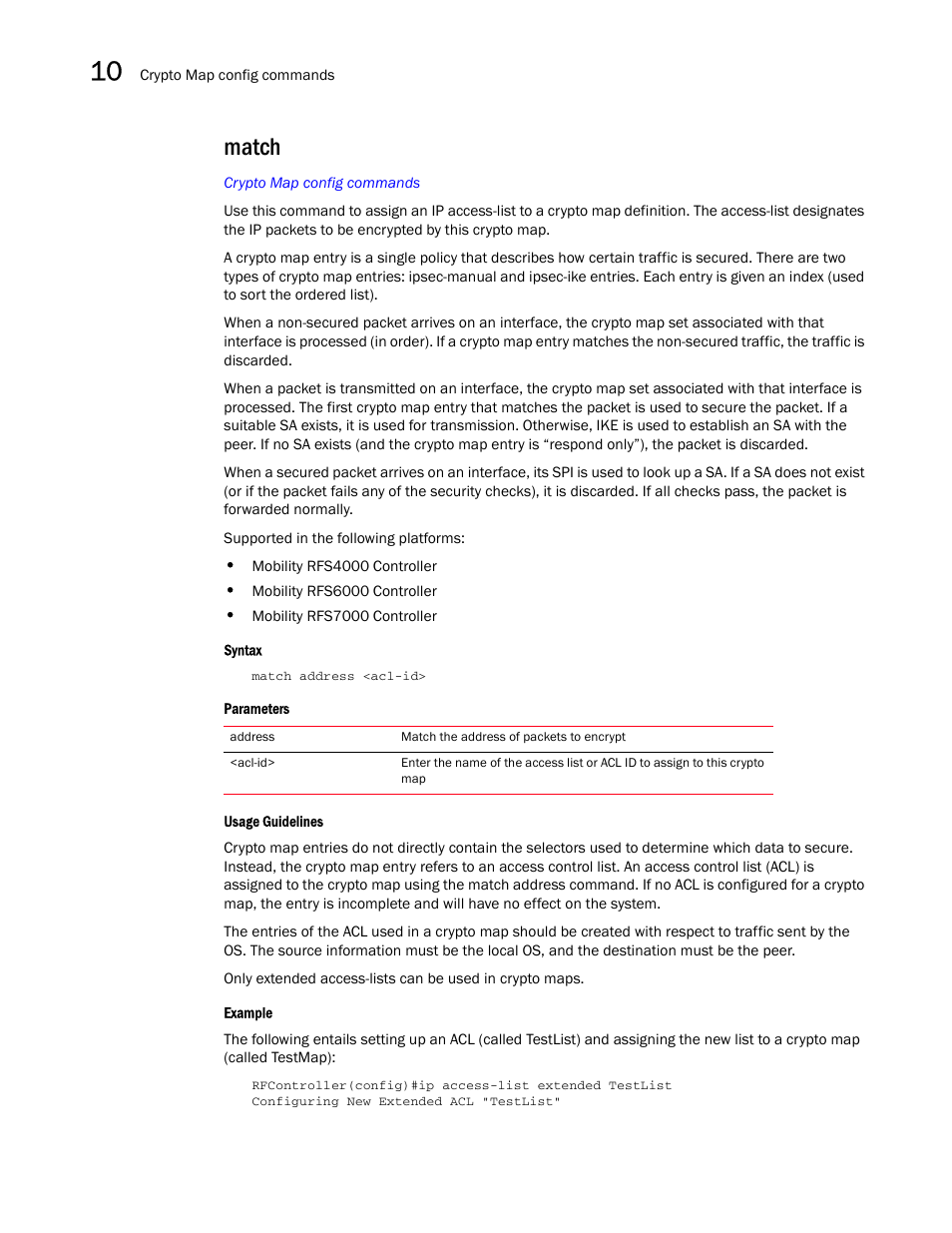 Match | Brocade Communications Systems RFS6000 User Manual | Page 378 / 839