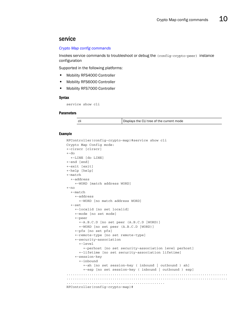 Service | Brocade Communications Systems RFS6000 User Manual | Page 381 / 839