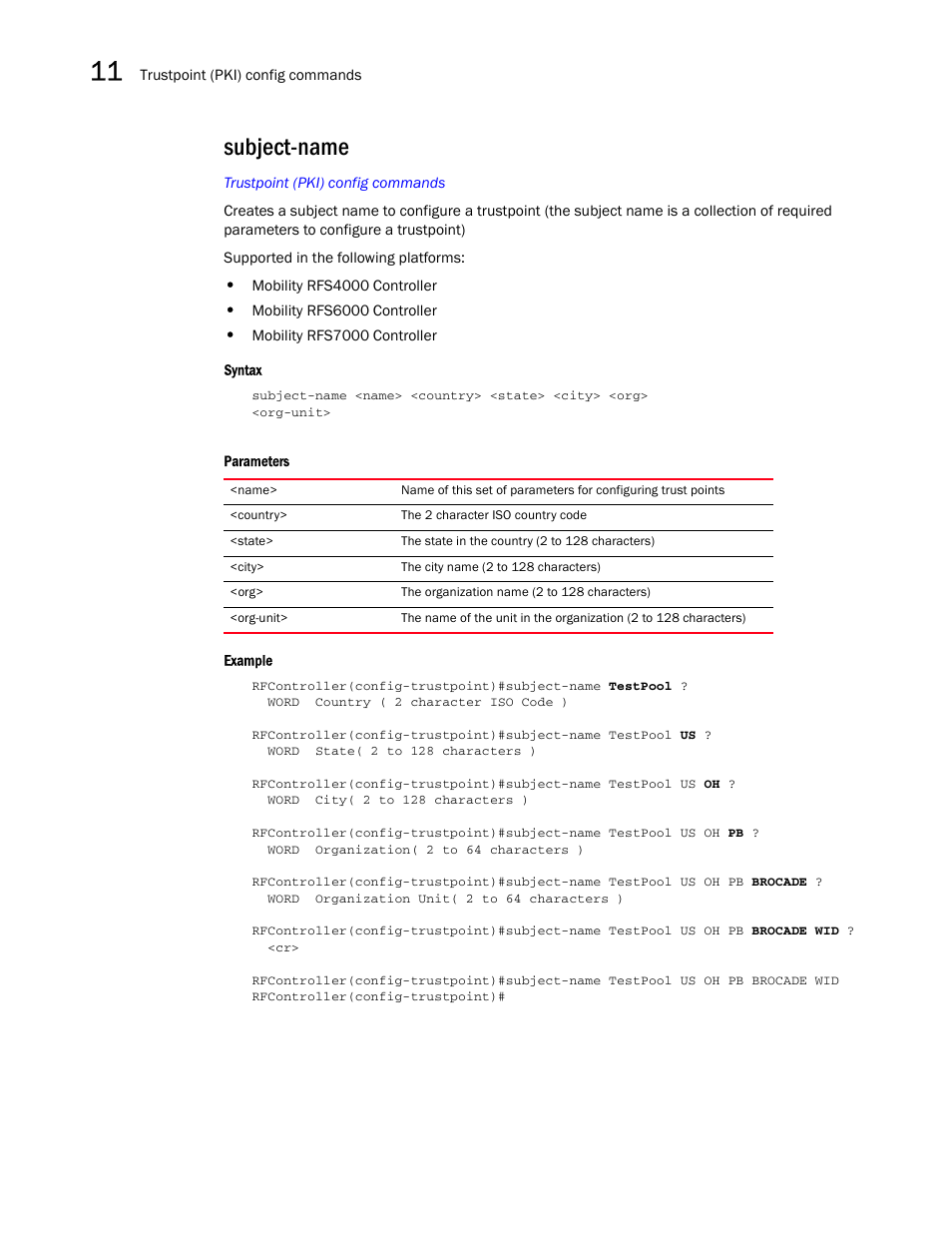 Subject-name | Brocade Communications Systems RFS6000 User Manual | Page 404 / 839