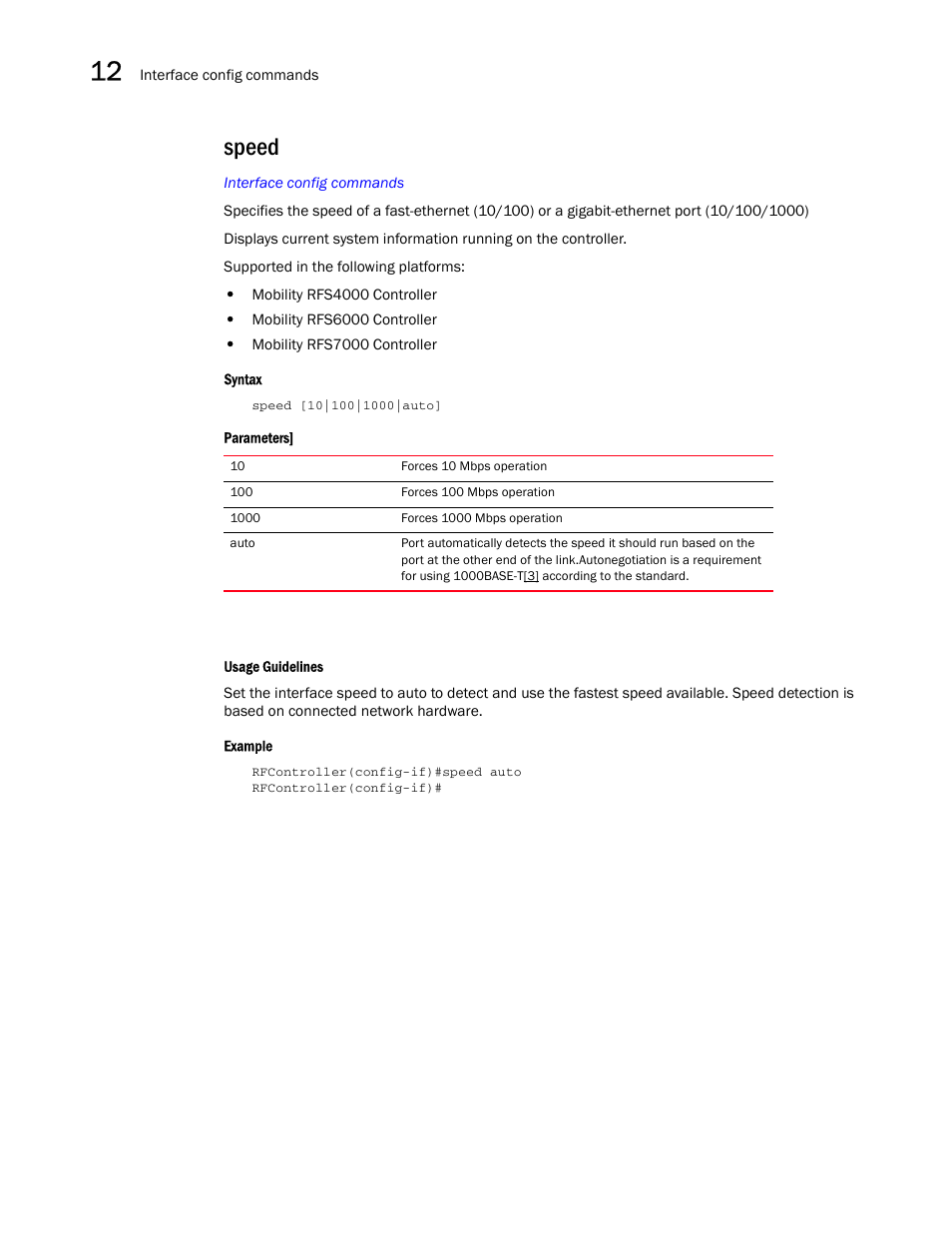Speed | Brocade Communications Systems RFS6000 User Manual | Page 430 / 839