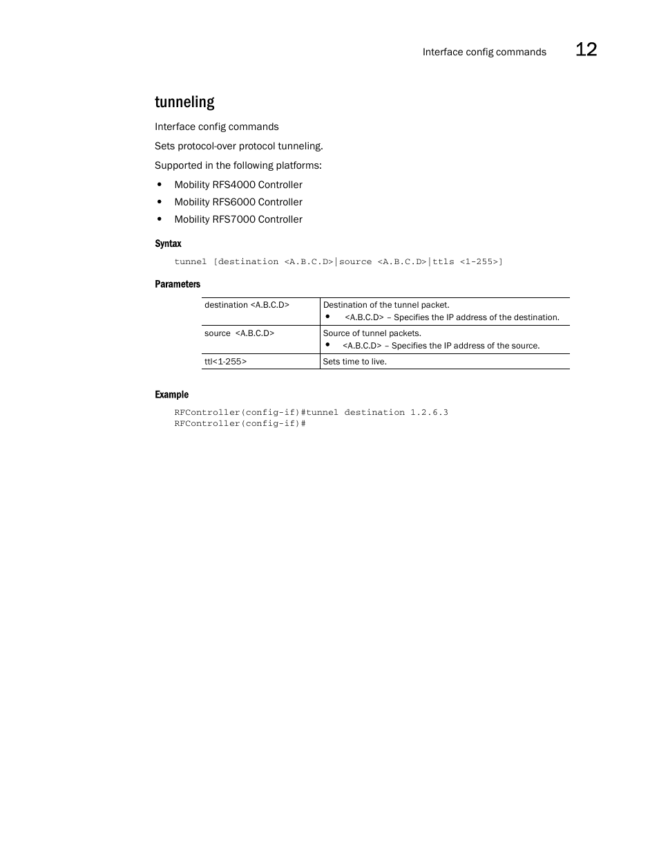 Tunneling | Brocade Communications Systems RFS6000 User Manual | Page 435 / 839