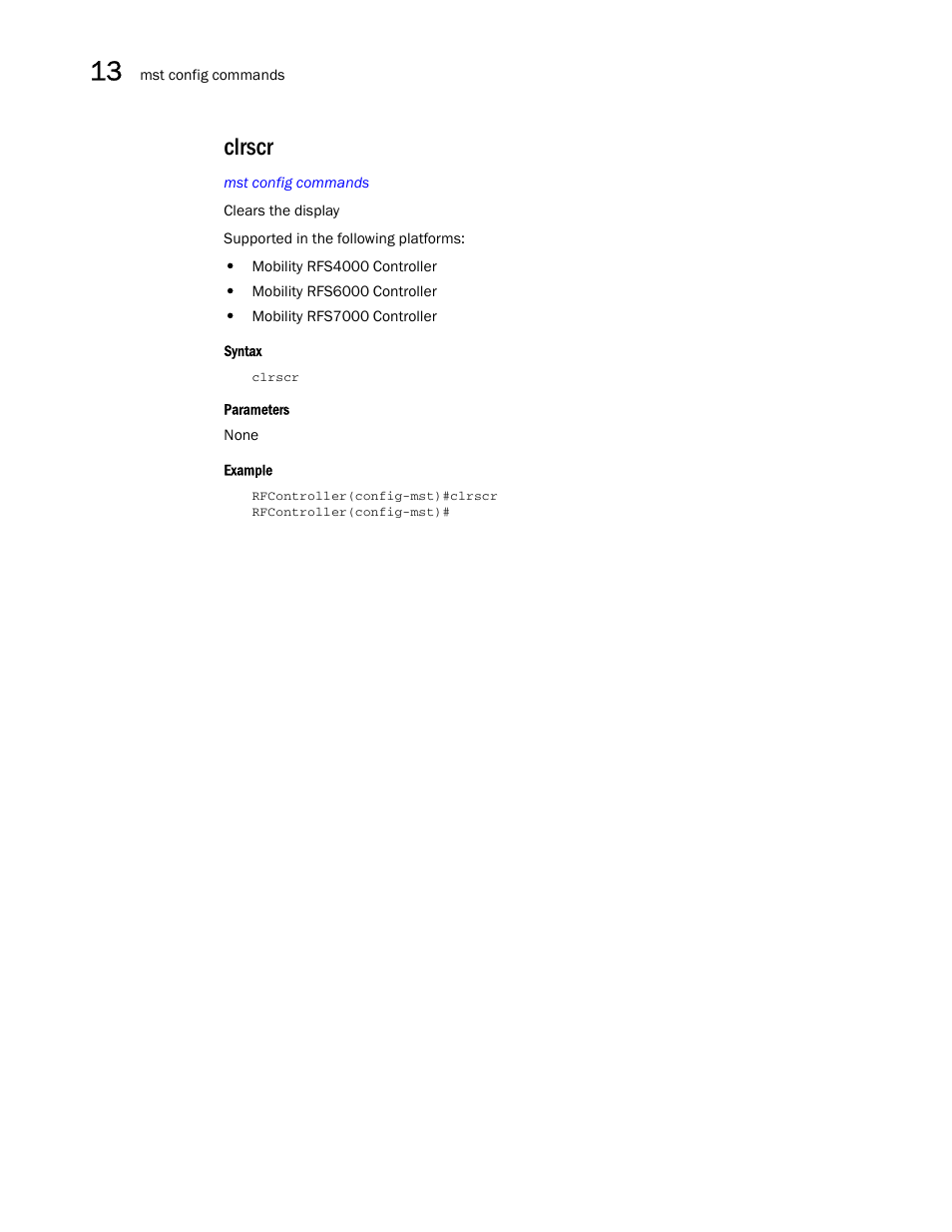 Clrscr | Brocade Communications Systems RFS6000 User Manual | Page 438 / 839