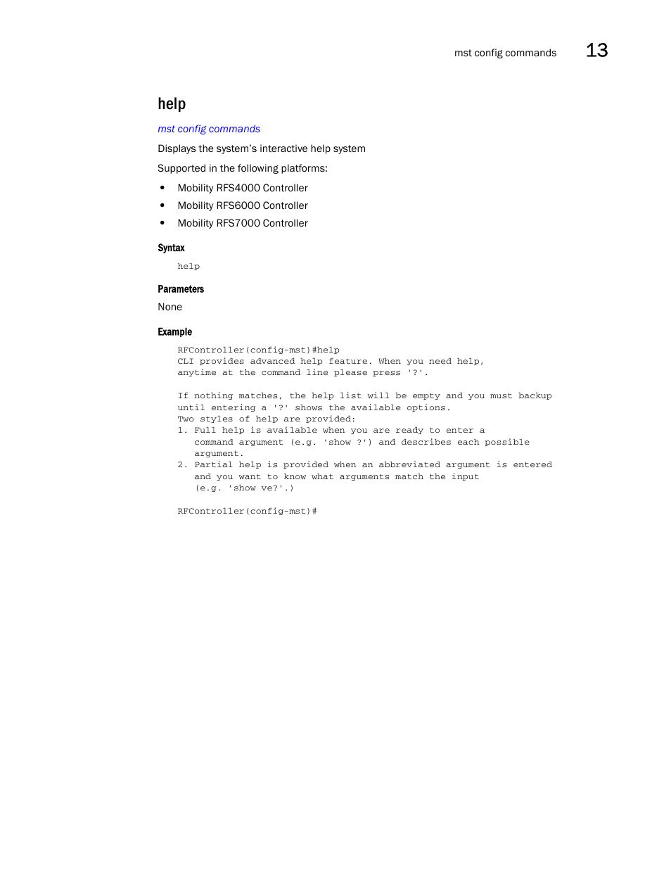 Help | Brocade Communications Systems RFS6000 User Manual | Page 441 / 839