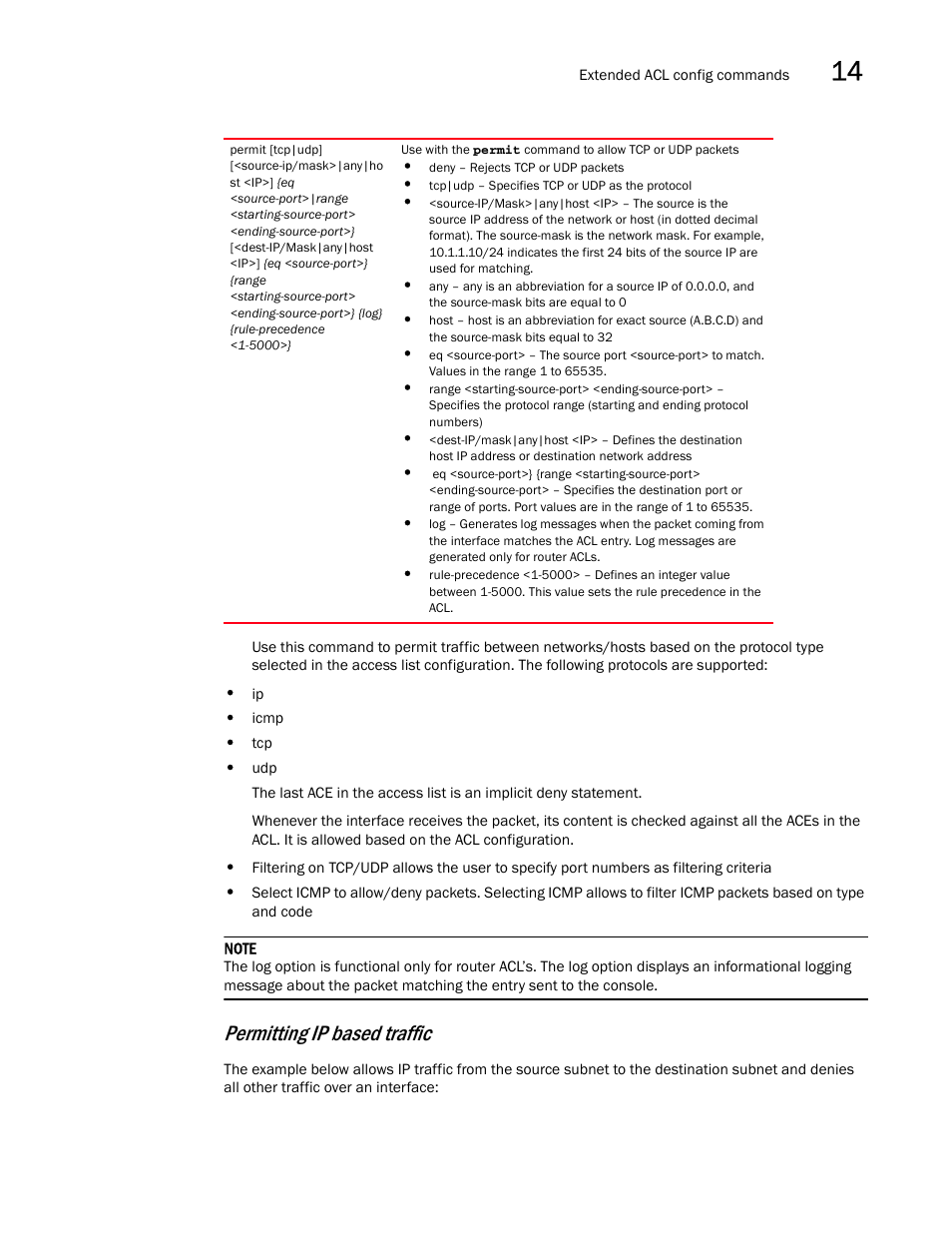 Permitting ip based traffic | Brocade Communications Systems RFS6000 User Manual | Page 467 / 839