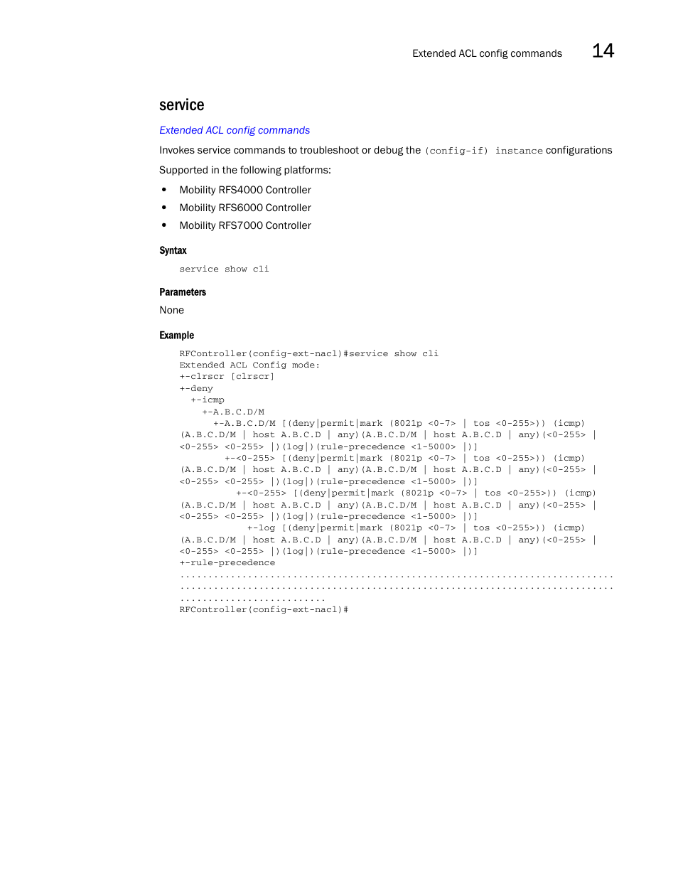 Service | Brocade Communications Systems RFS6000 User Manual | Page 469 / 839
