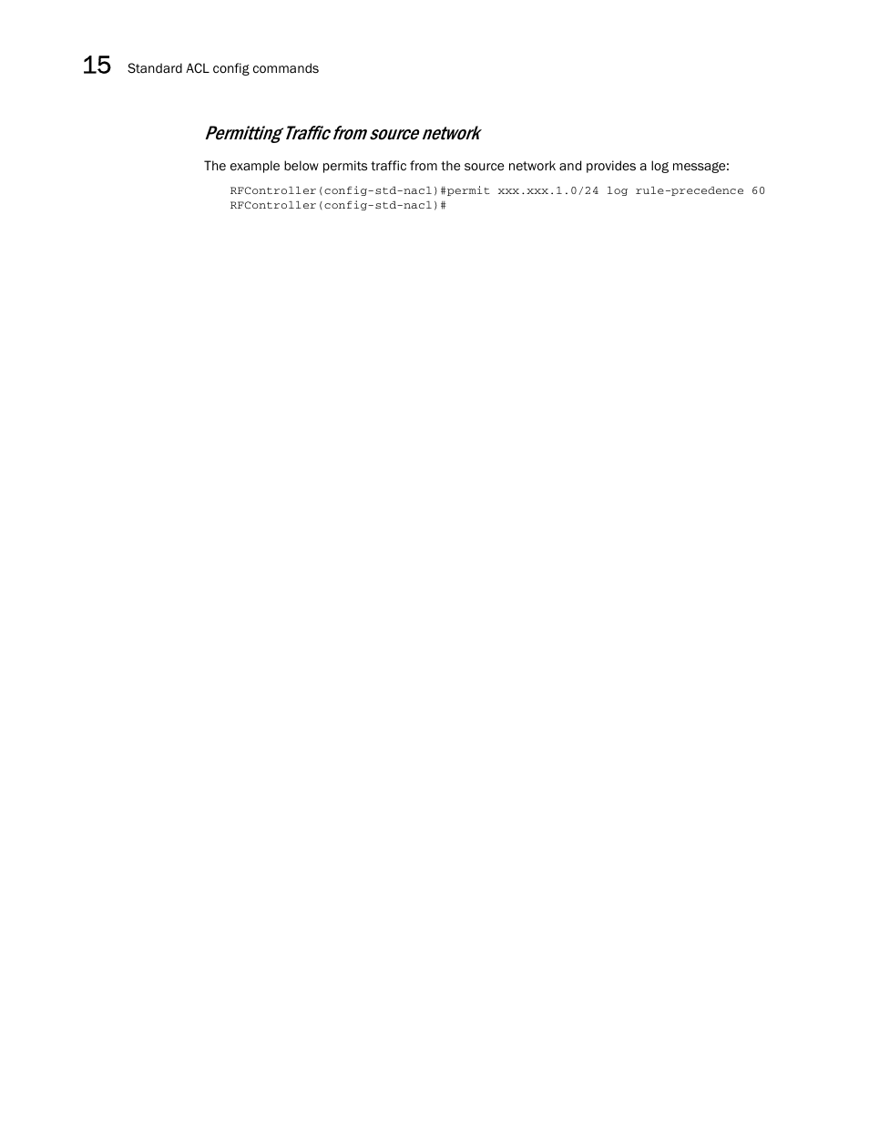 Permitting traffic from source network | Brocade Communications Systems RFS6000 User Manual | Page 484 / 839