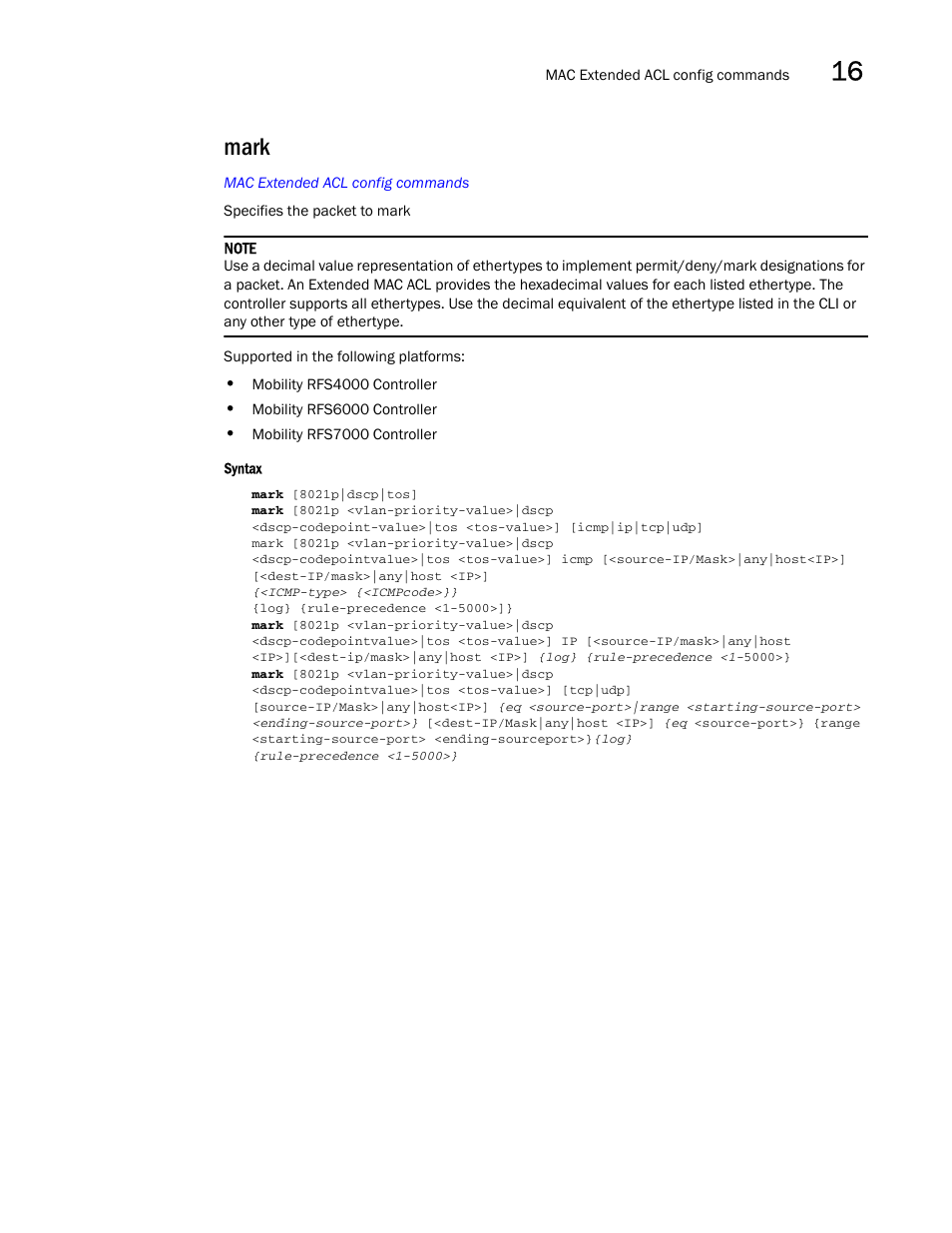 Mark | Brocade Communications Systems RFS6000 User Manual | Page 497 / 839