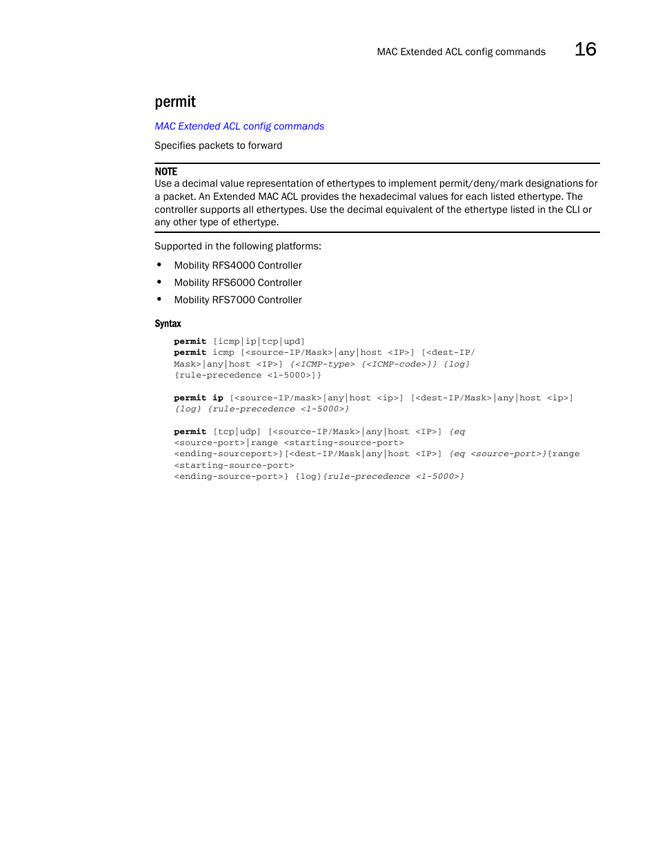 Permit | Brocade Communications Systems RFS6000 User Manual | Page 501 / 839