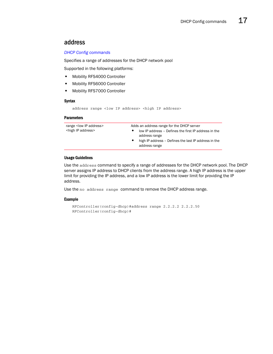 Address | Brocade Communications Systems RFS6000 User Manual | Page 511 / 839