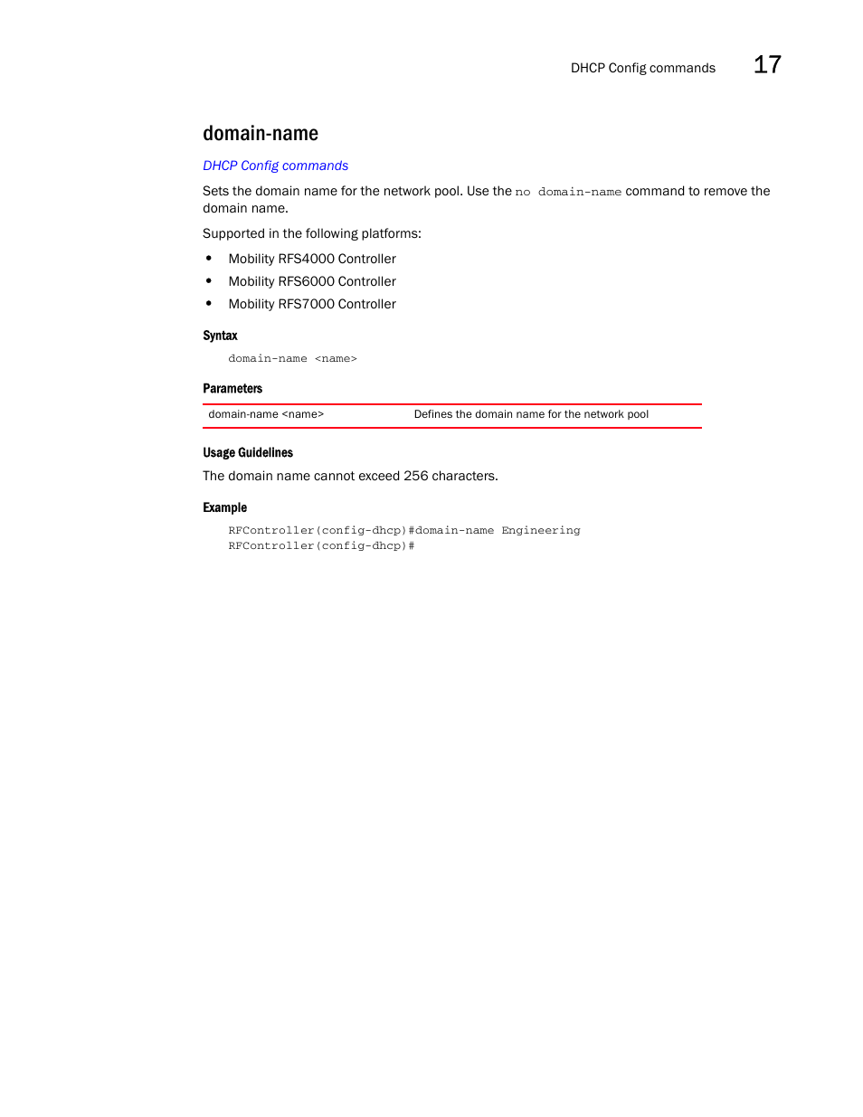 Domain-name | Brocade Communications Systems RFS6000 User Manual | Page 521 / 839
