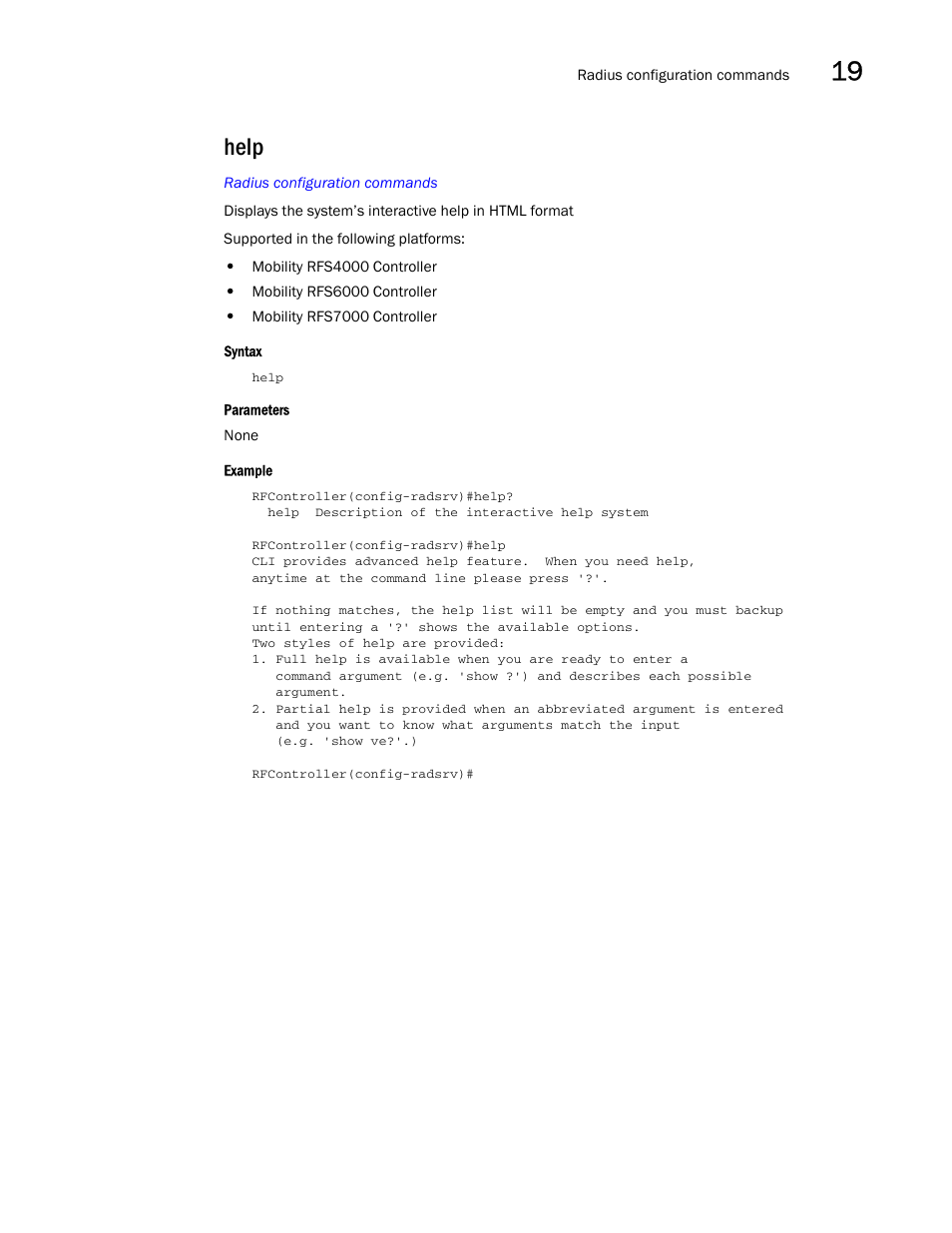 Help | Brocade Communications Systems RFS6000 User Manual | Page 575 / 839