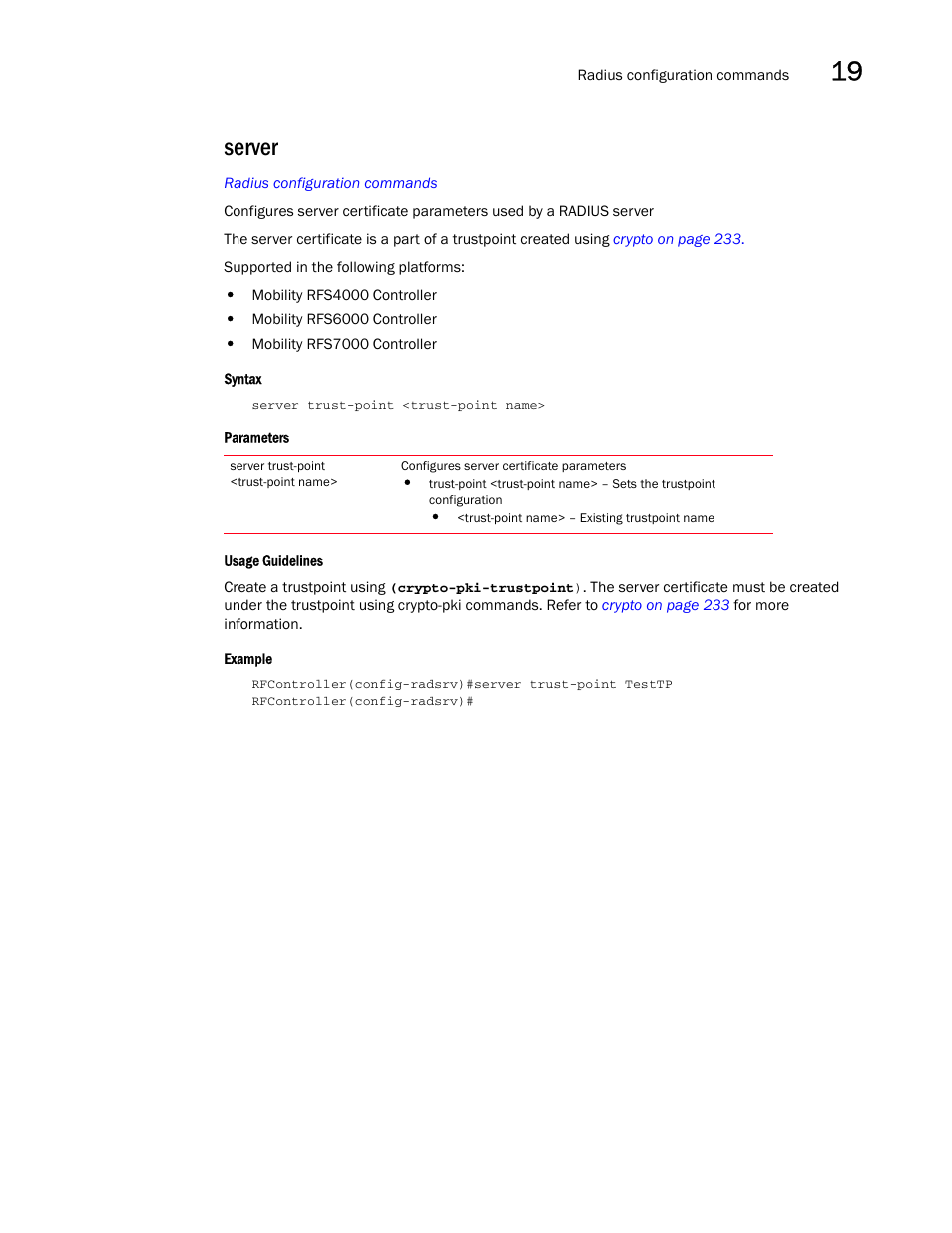 Server | Brocade Communications Systems RFS6000 User Manual | Page 585 / 839