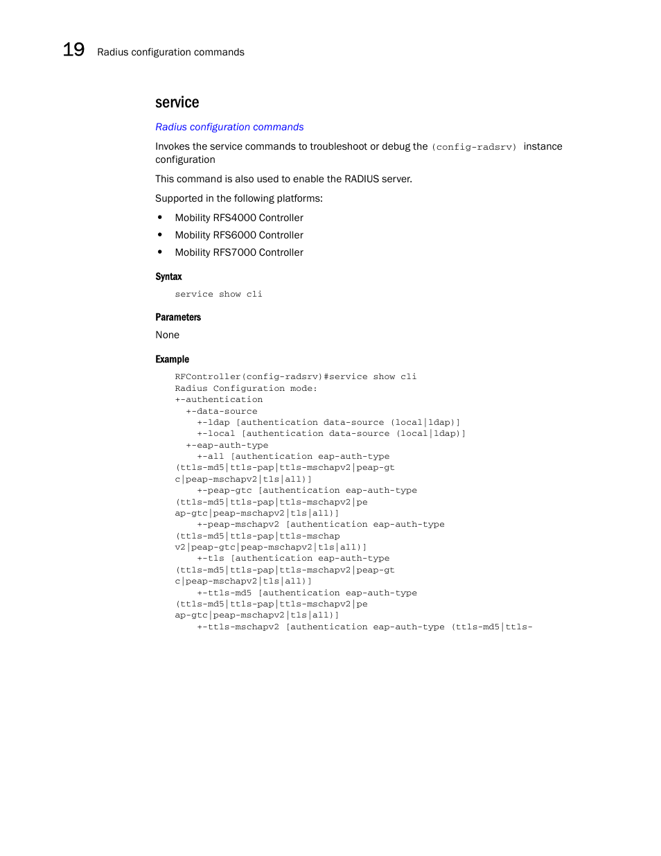 Service | Brocade Communications Systems RFS6000 User Manual | Page 586 / 839