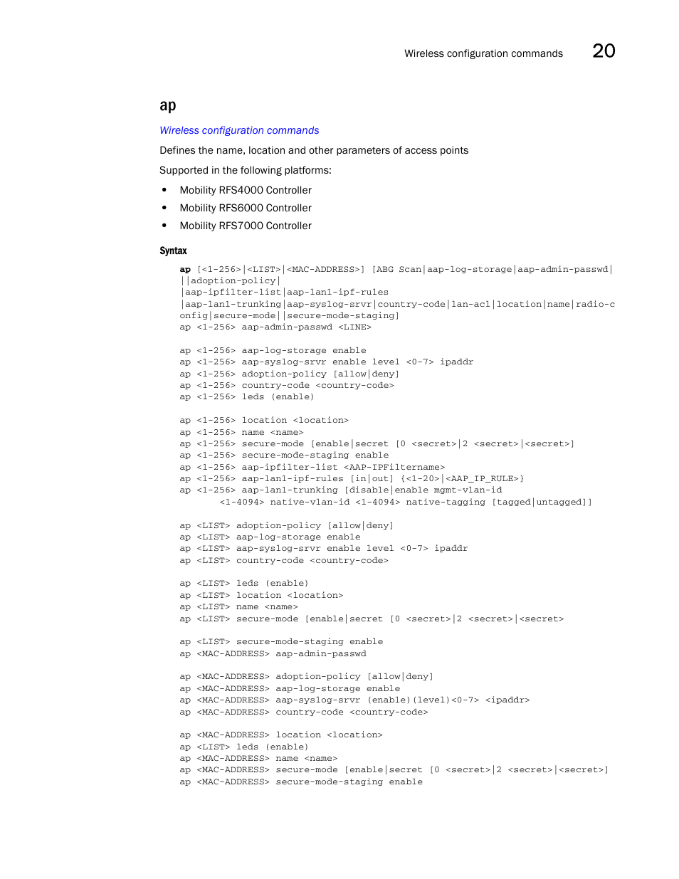 Brocade Communications Systems RFS6000 User Manual | Page 599 / 839