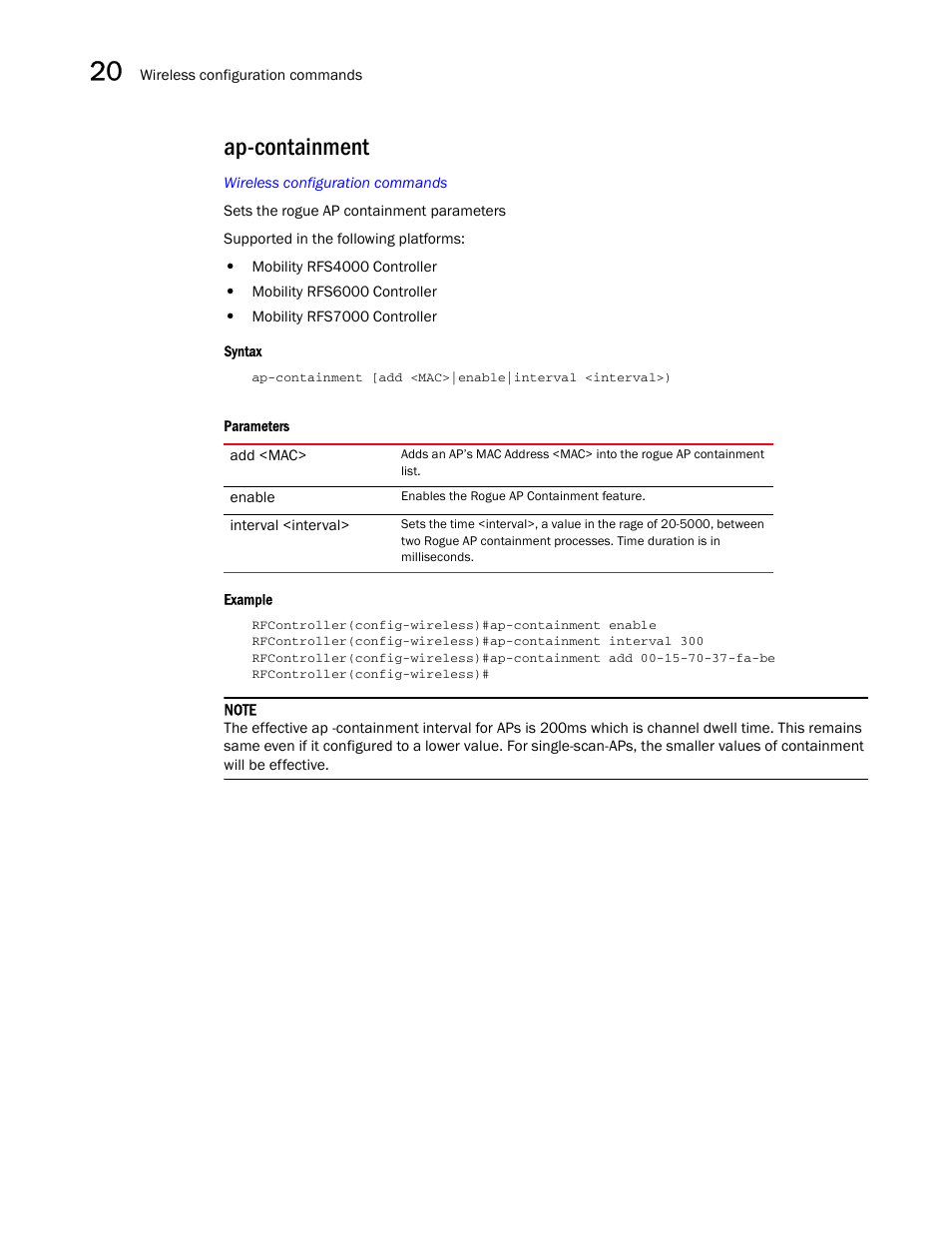 Ap-containment | Brocade Communications Systems RFS6000 User Manual | Page 604 / 839