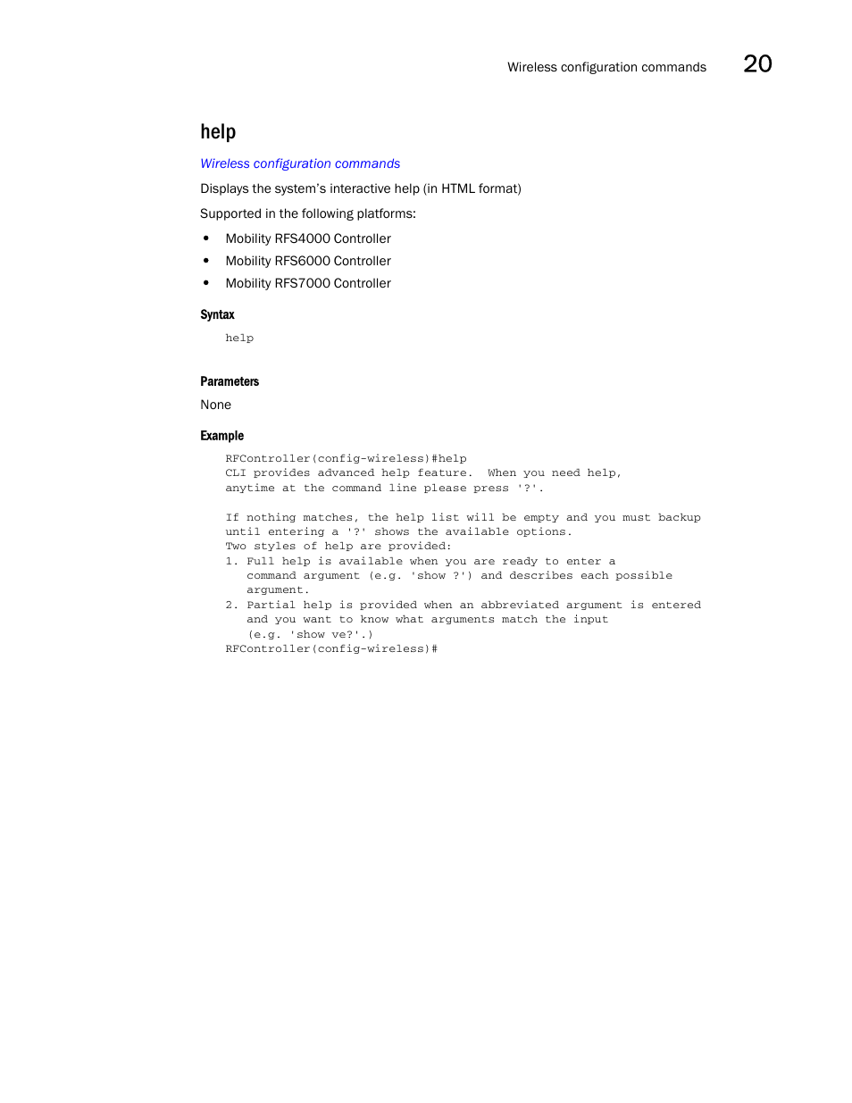 Help | Brocade Communications Systems RFS6000 User Manual | Page 631 / 839