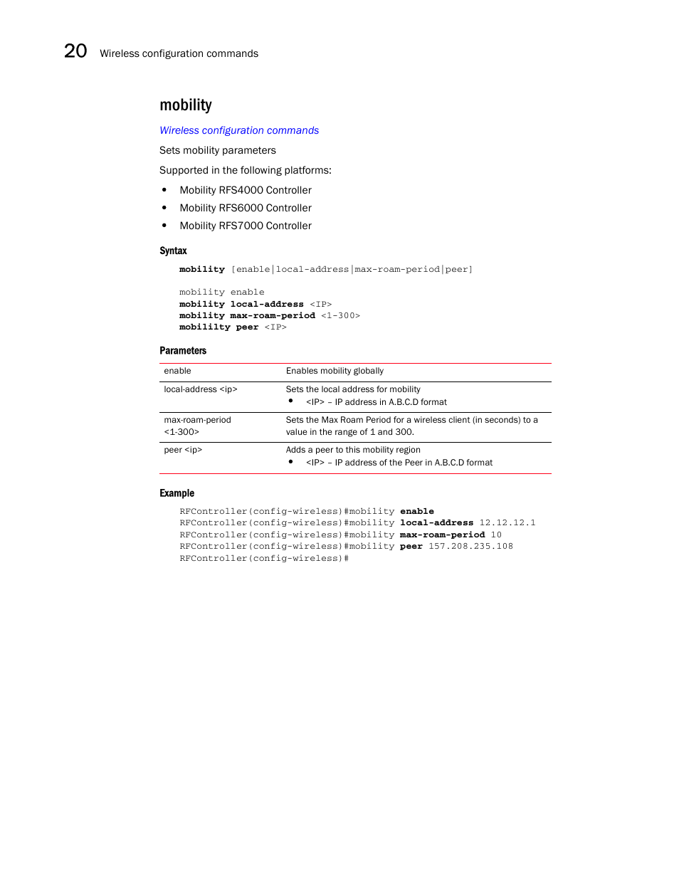 Mobility | Brocade Communications Systems RFS6000 User Manual | Page 638 / 839