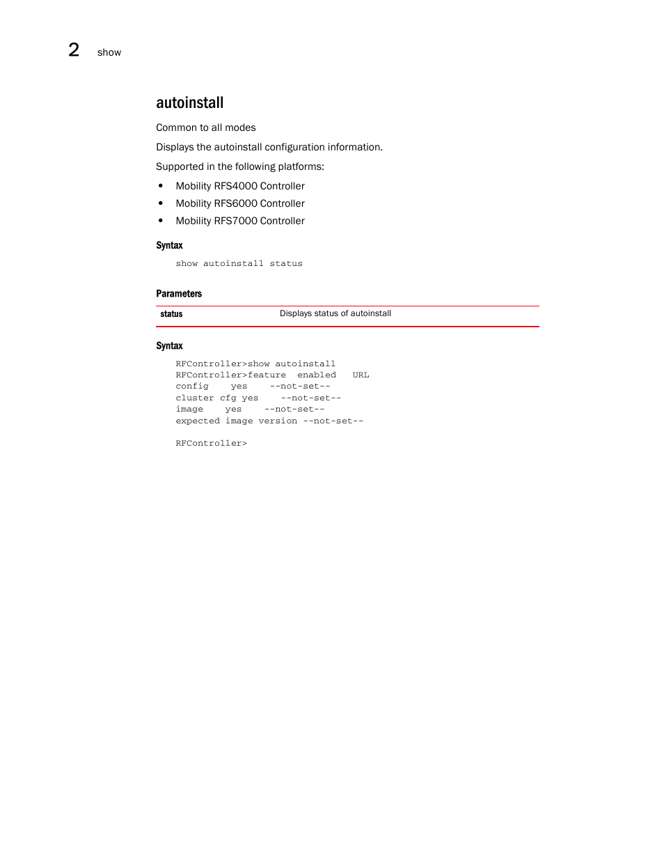 Autoinstall | Brocade Communications Systems RFS6000 User Manual | Page 64 / 839