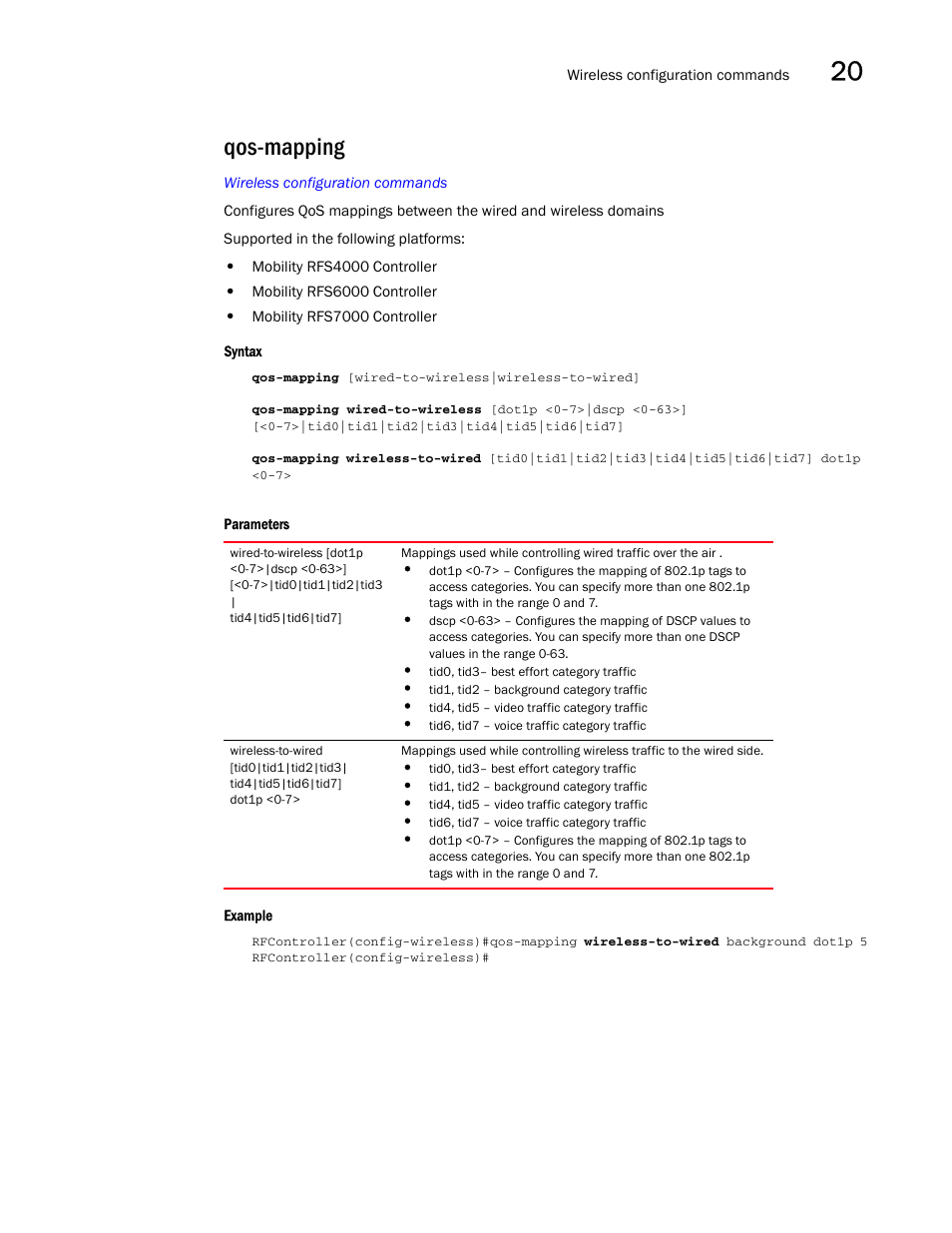 Qos-mapping | Brocade Communications Systems RFS6000 User Manual | Page 645 / 839