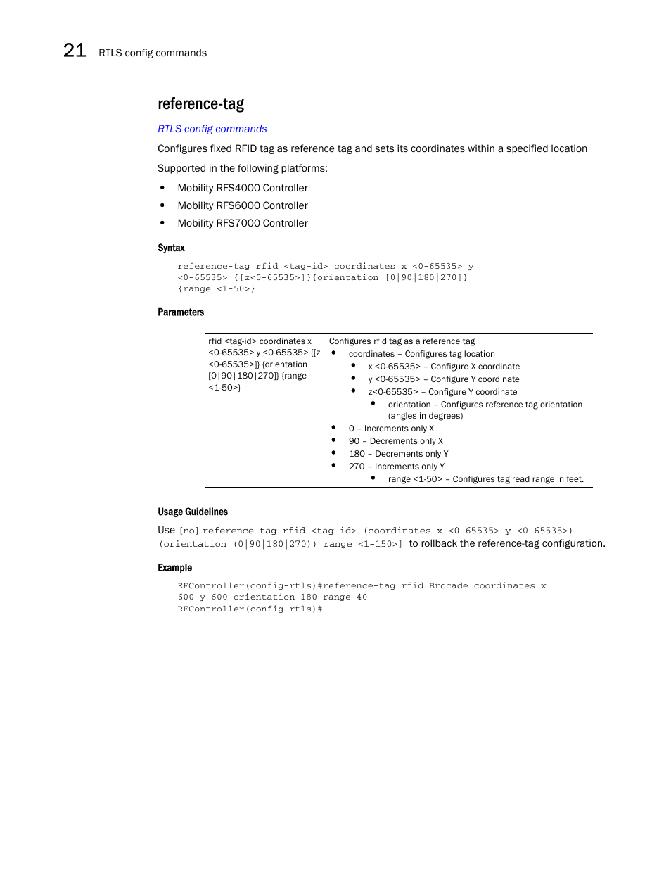 Reference-tag | Brocade Communications Systems RFS6000 User Manual | Page 718 / 839