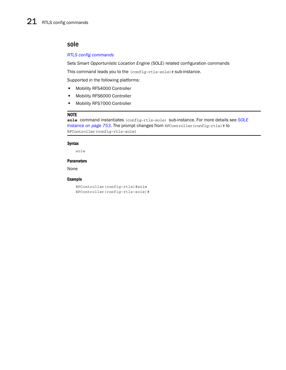 Sole | Brocade Communications Systems RFS6000 User Manual | Page 726 / 839