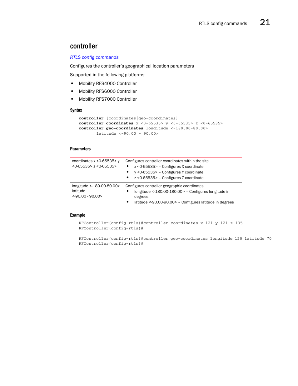 Controller | Brocade Communications Systems RFS6000 User Manual | Page 727 / 839