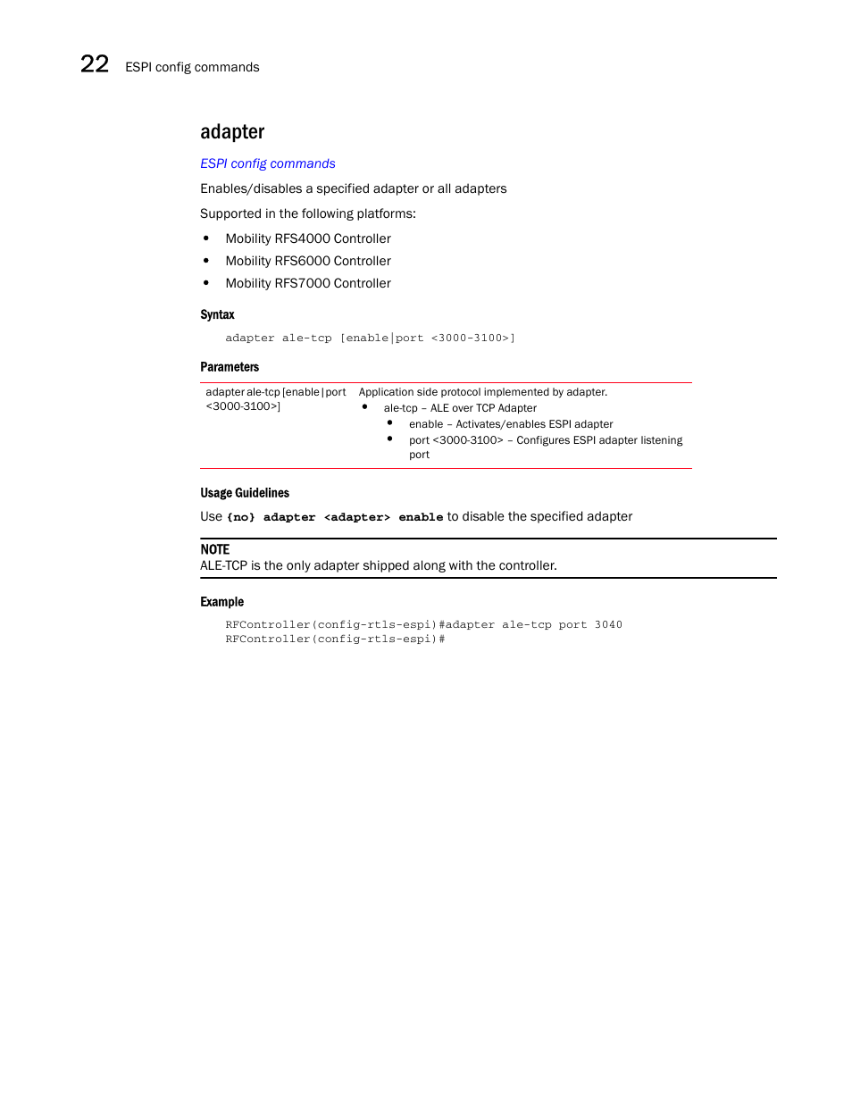 Adapter | Brocade Communications Systems RFS6000 User Manual | Page 732 / 839