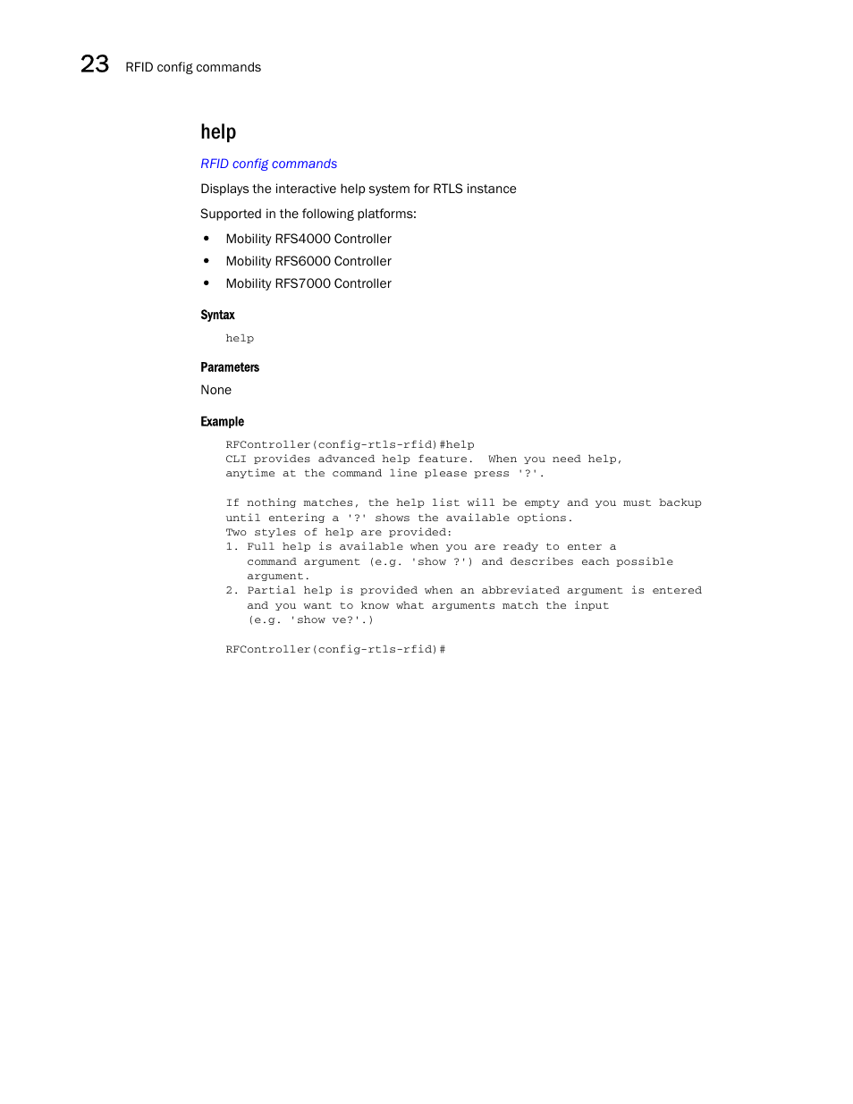 Help | Brocade Communications Systems RFS6000 User Manual | Page 746 / 839