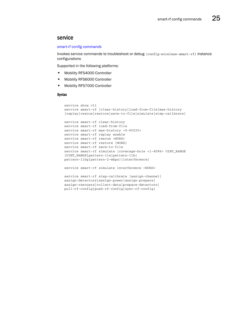 Service | Brocade Communications Systems RFS6000 User Manual | Page 793 / 839