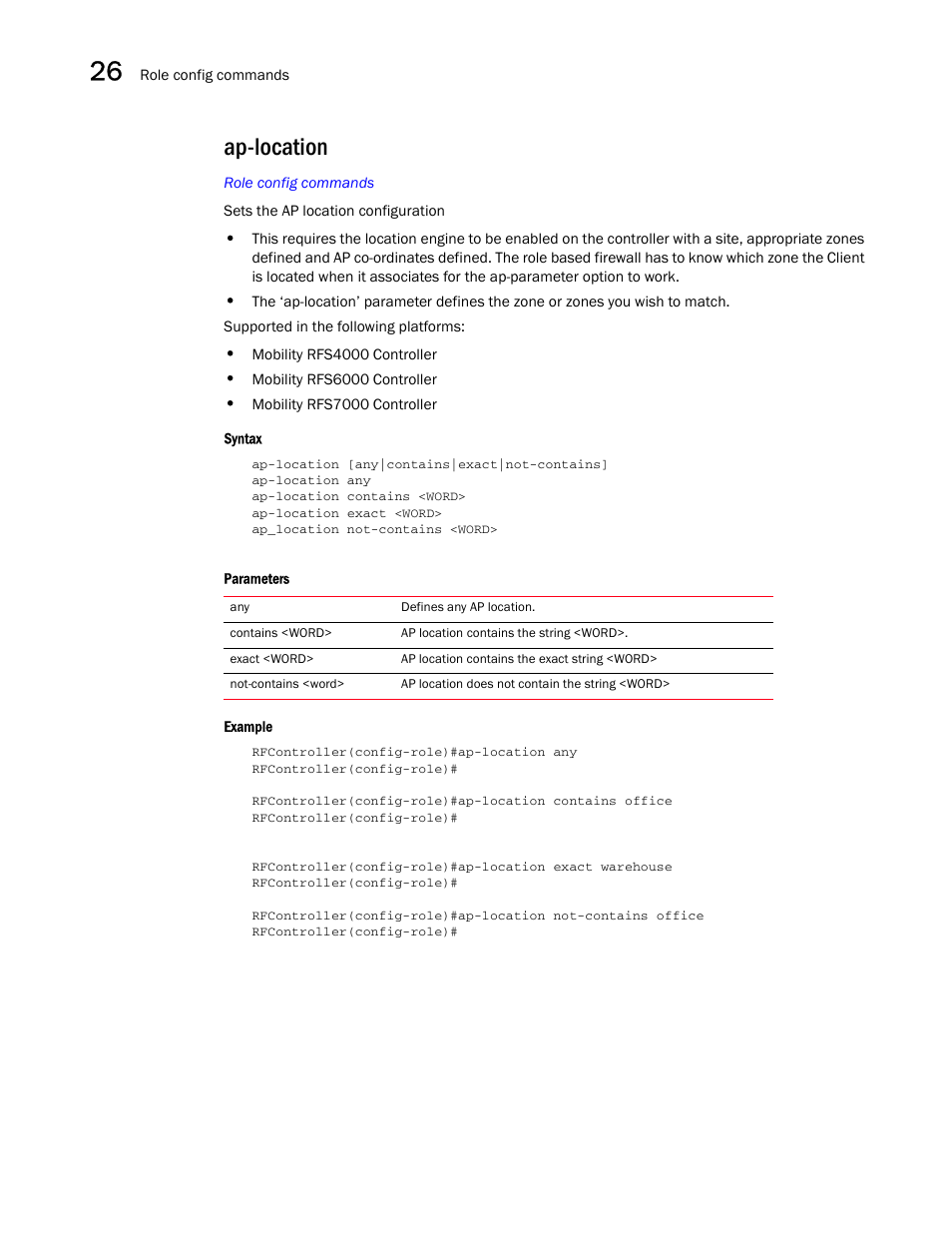 Ap-location | Brocade Communications Systems RFS6000 User Manual | Page 804 / 839