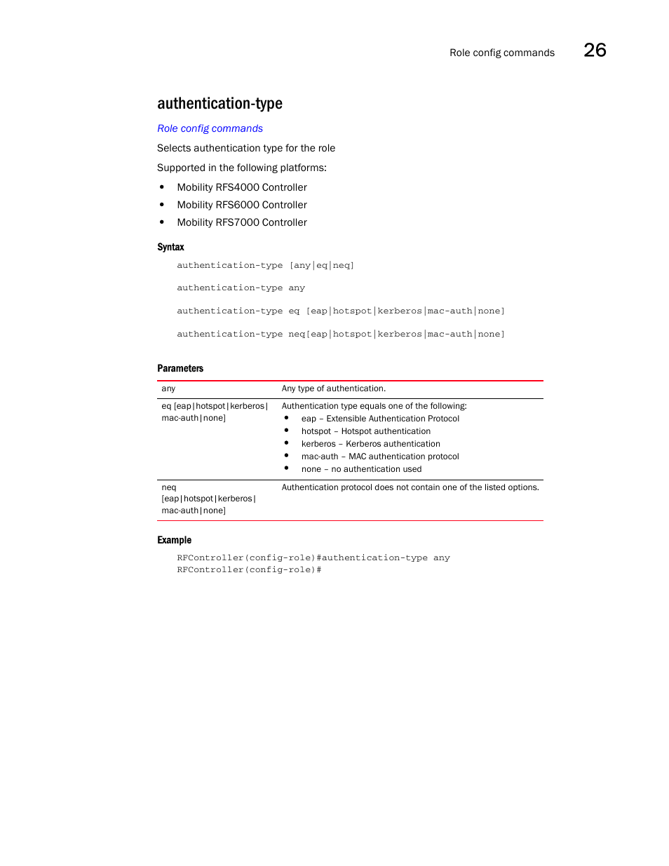 Authentication-type, Authentication -type | Brocade Communications Systems RFS6000 User Manual | Page 805 / 839