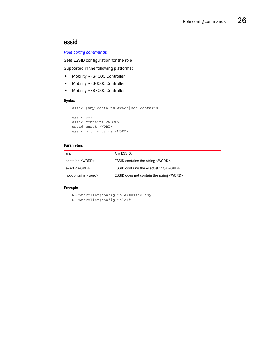 Essid | Brocade Communications Systems RFS6000 User Manual | Page 807 / 839