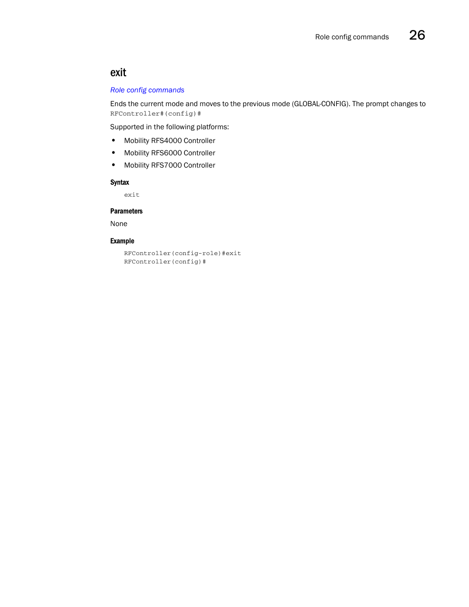 Exit | Brocade Communications Systems RFS6000 User Manual | Page 815 / 839