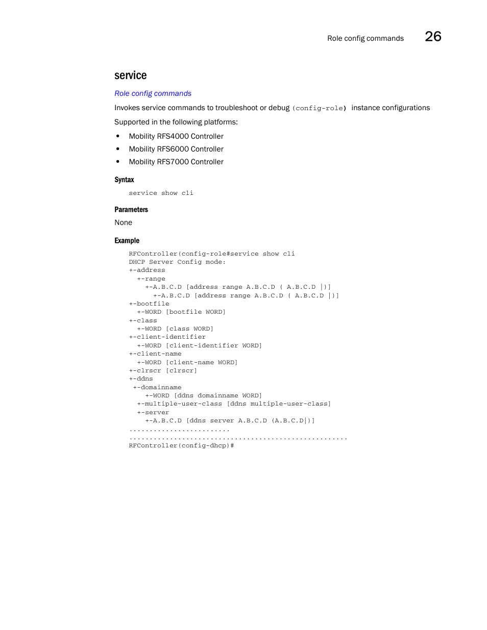 Service | Brocade Communications Systems RFS6000 User Manual | Page 817 / 839