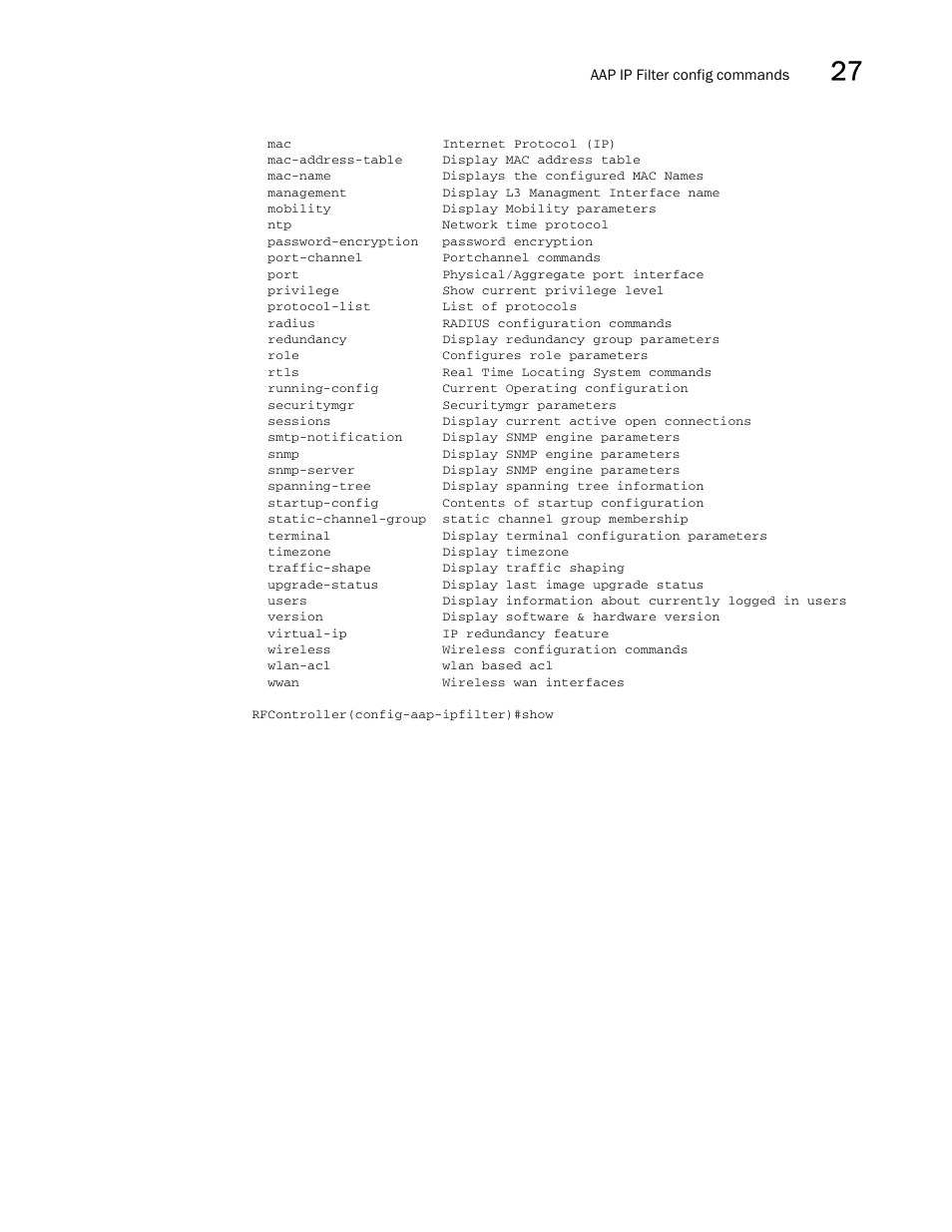 Brocade Communications Systems RFS6000 User Manual | Page 837 / 839