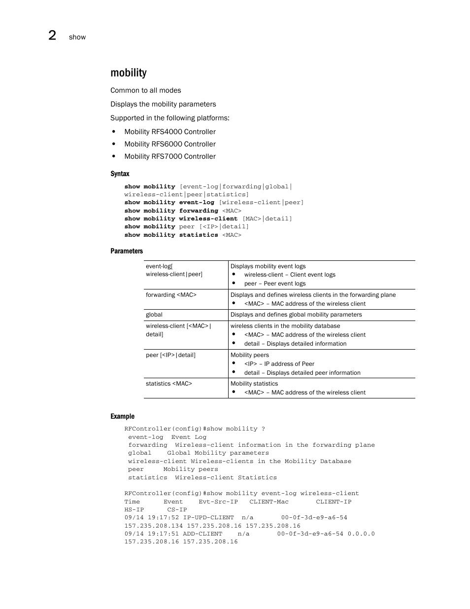 Mobility | Brocade Communications Systems RFS6000 User Manual | Page 84 / 839
