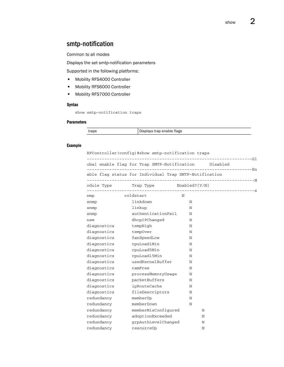 Smtp-notification | Brocade Communications Systems RFS6000 User Manual | Page 99 / 839