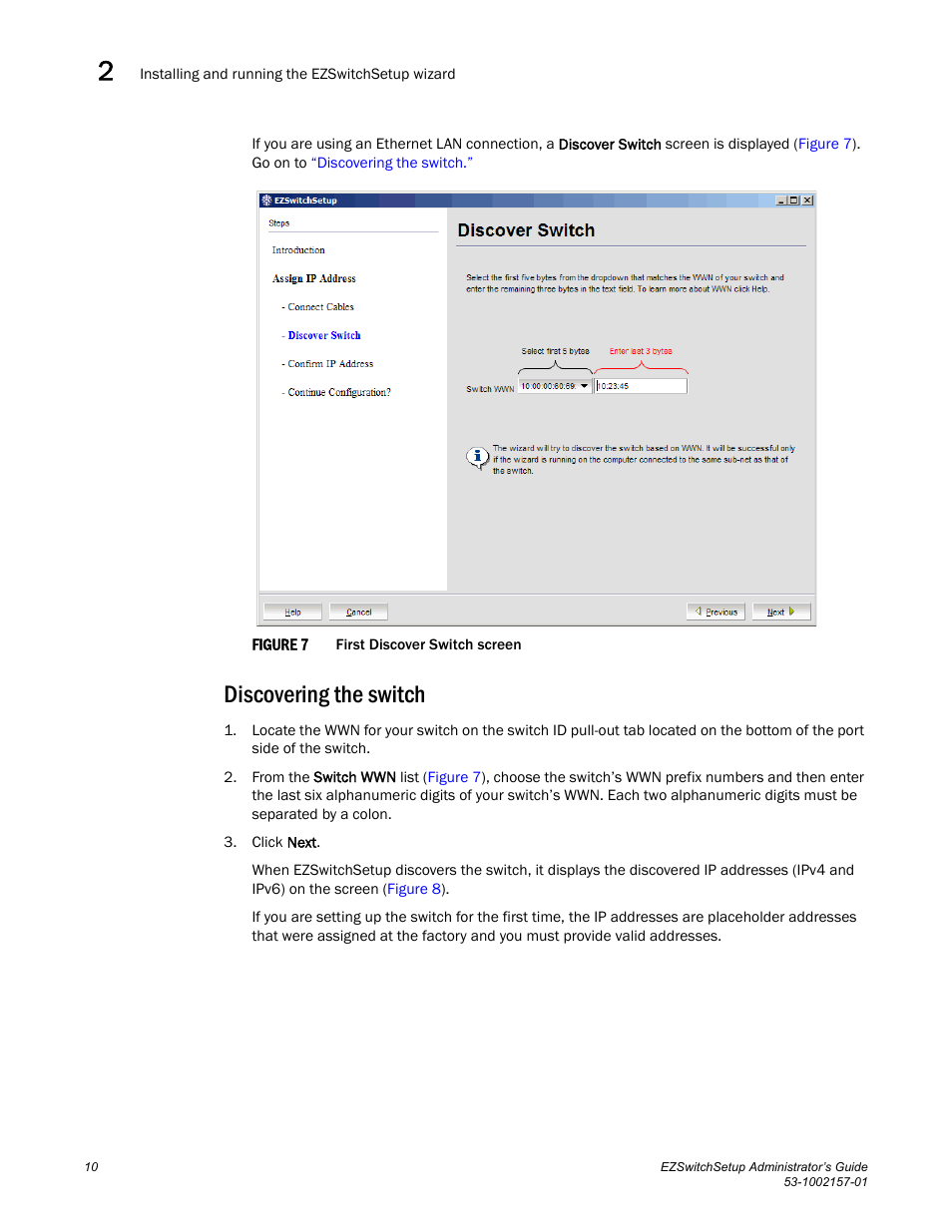 Discovering the switch | Brocade Communications Systems Brocade EZSwitchSetup 5100 User Manual | Page 22 / 64