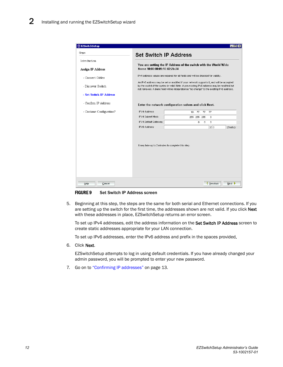 Step 5, Figure 9 | Brocade Communications Systems Brocade EZSwitchSetup 5100 User Manual | Page 24 / 64