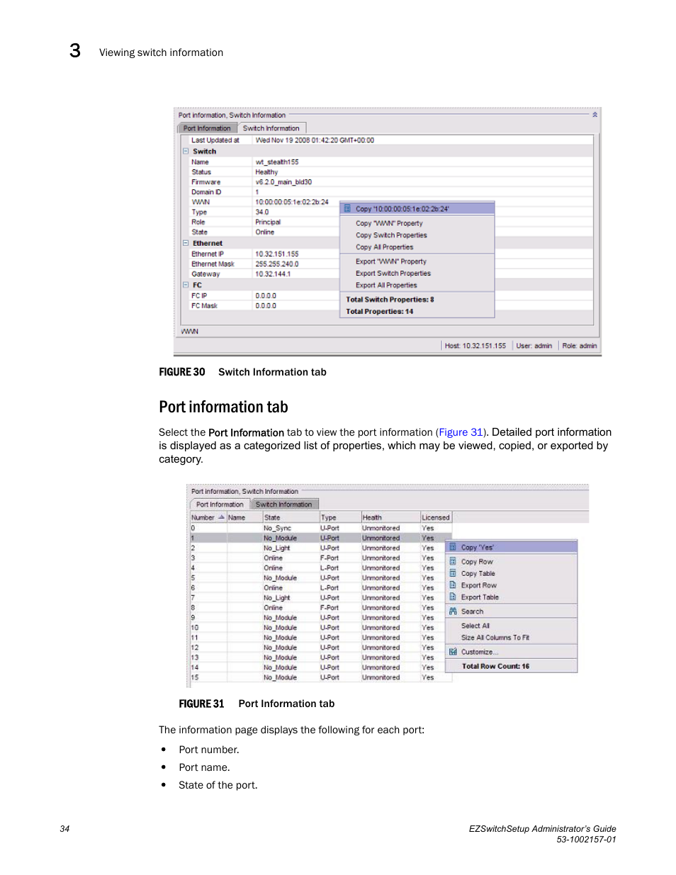Port information tab, Figure 30 | Brocade Communications Systems Brocade EZSwitchSetup 5100 User Manual | Page 46 / 64
