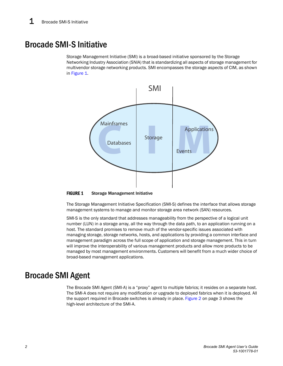 Brocade smi-s initiative, Brocade smi agent, C i m | Brocade Communications Systems 53-1001778-01 User Manual | Page 18 / 90