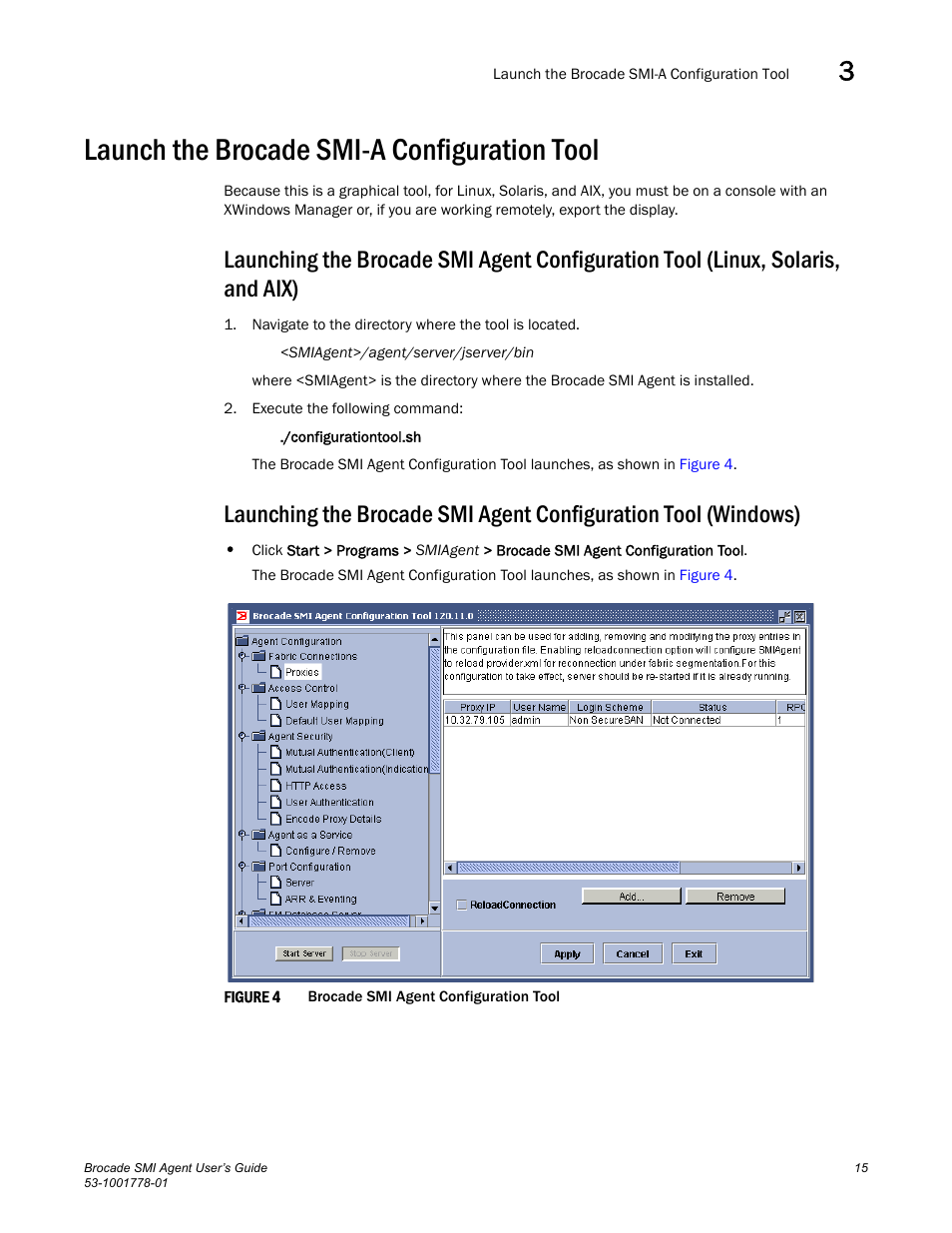 Launch the brocade smi-a configuration tool | Brocade Communications Systems 53-1001778-01 User Manual | Page 31 / 90