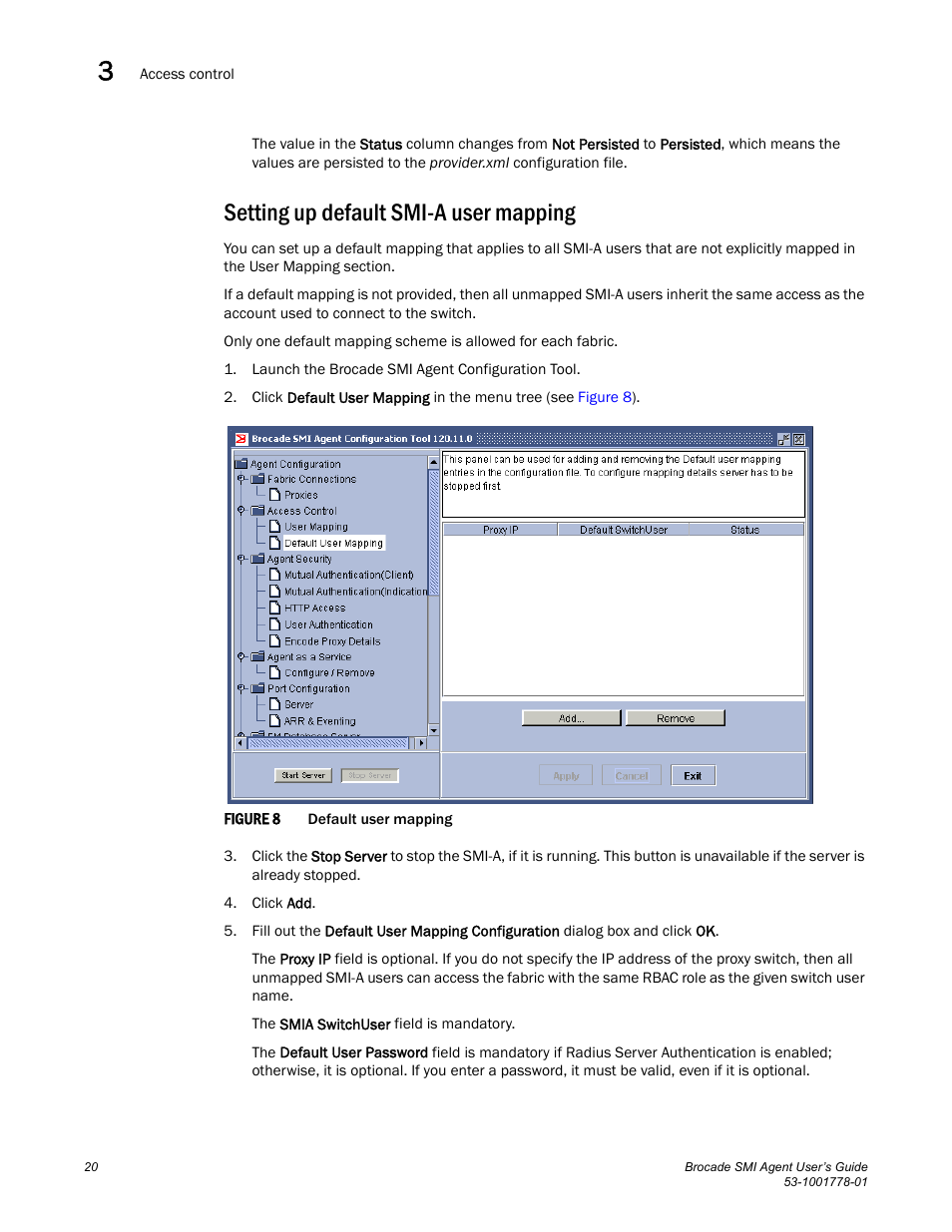 Setting up default smi-a user mapping | Brocade Communications Systems 53-1001778-01 User Manual | Page 36 / 90