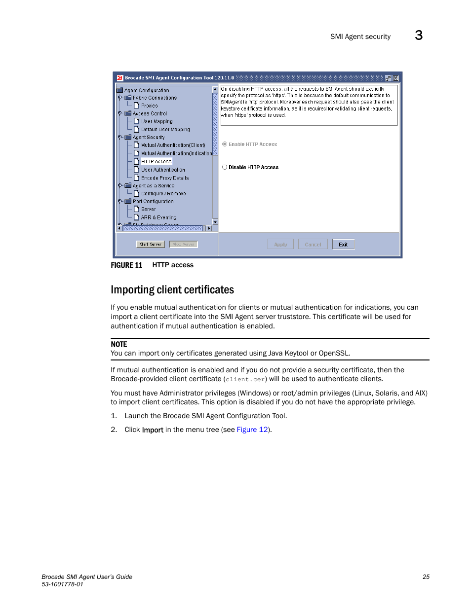 Importing client certificates | Brocade Communications Systems 53-1001778-01 User Manual | Page 41 / 90