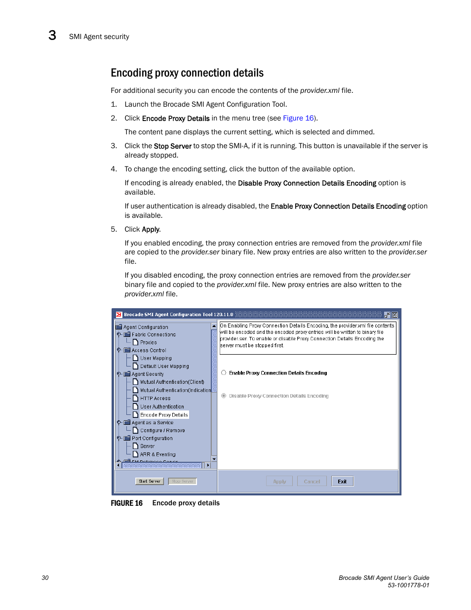 Encoding proxy connection details | Brocade Communications Systems 53-1001778-01 User Manual | Page 46 / 90
