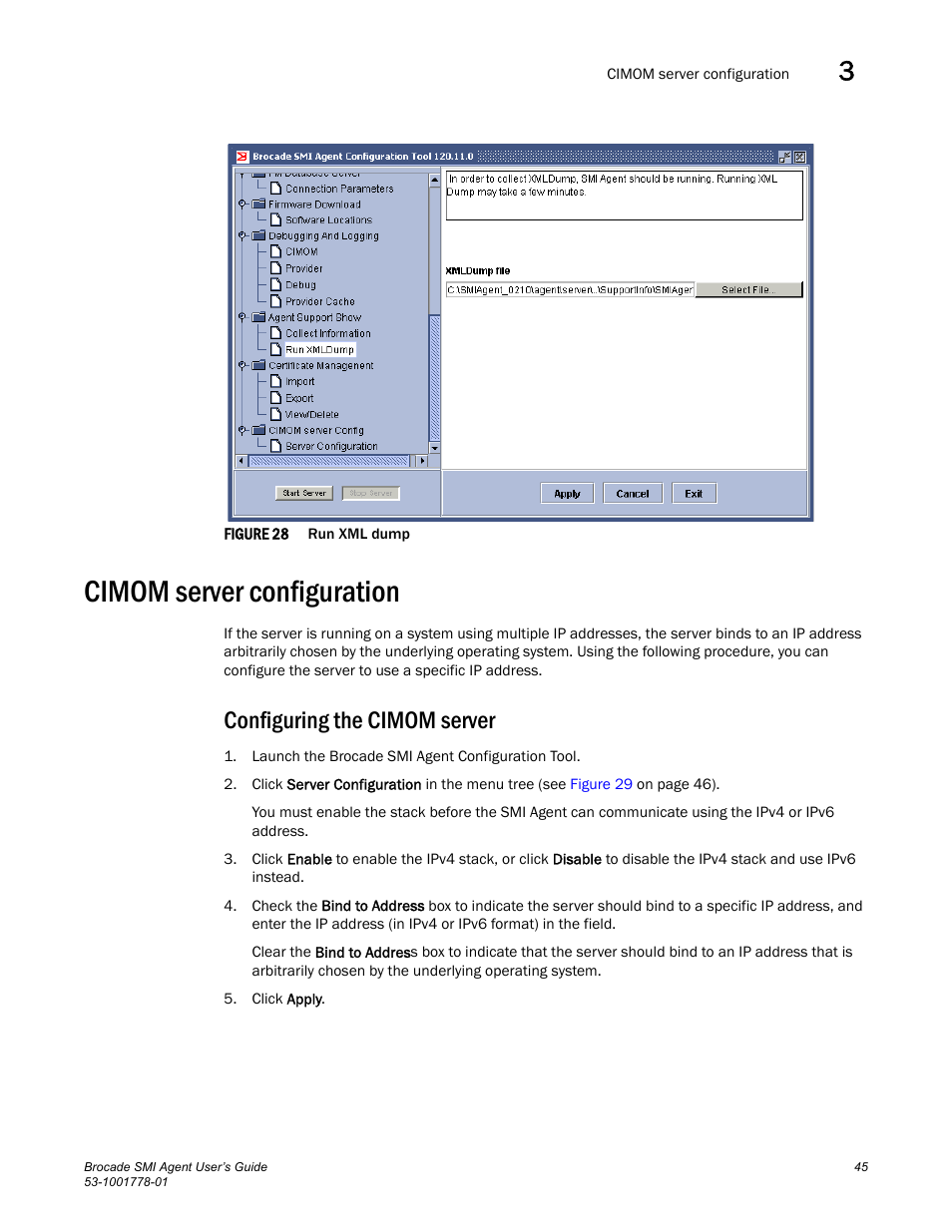 Cimom server configuration, Configuring the cimom server, Figure 28 | Brocade Communications Systems 53-1001778-01 User Manual | Page 61 / 90